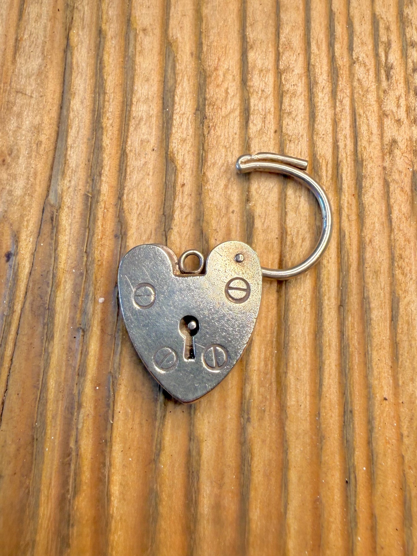 Large Heart 1976 Padlock Maker PJC Birmingham 925 Sterling Silver Pendant