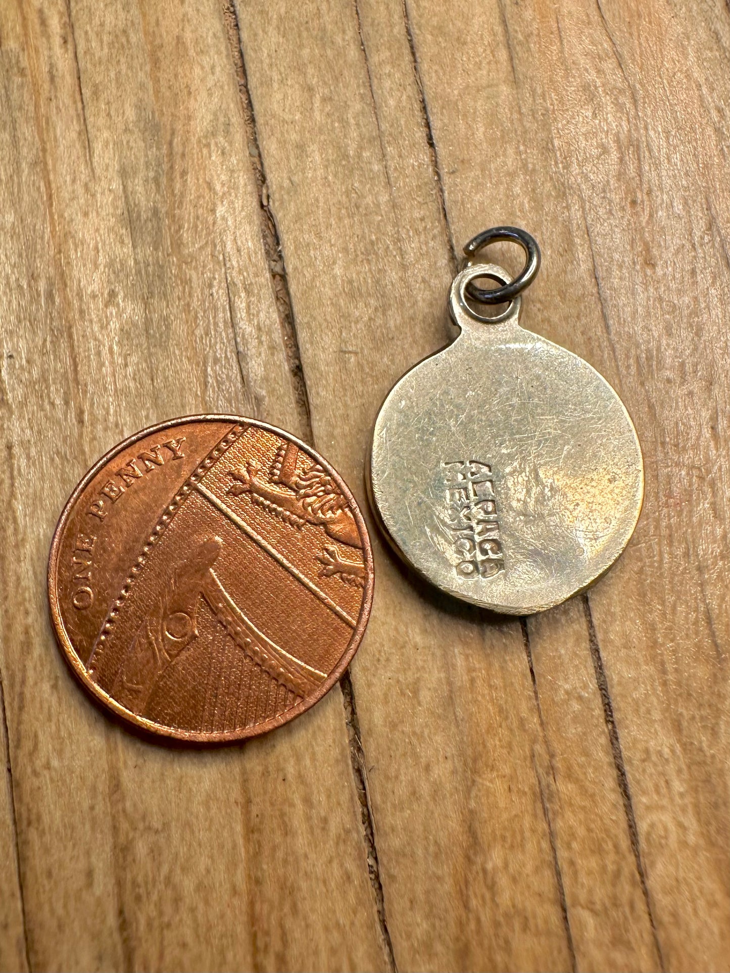 Vintage Türkis Inlay Alpaka Silber Mexiko Anhänger