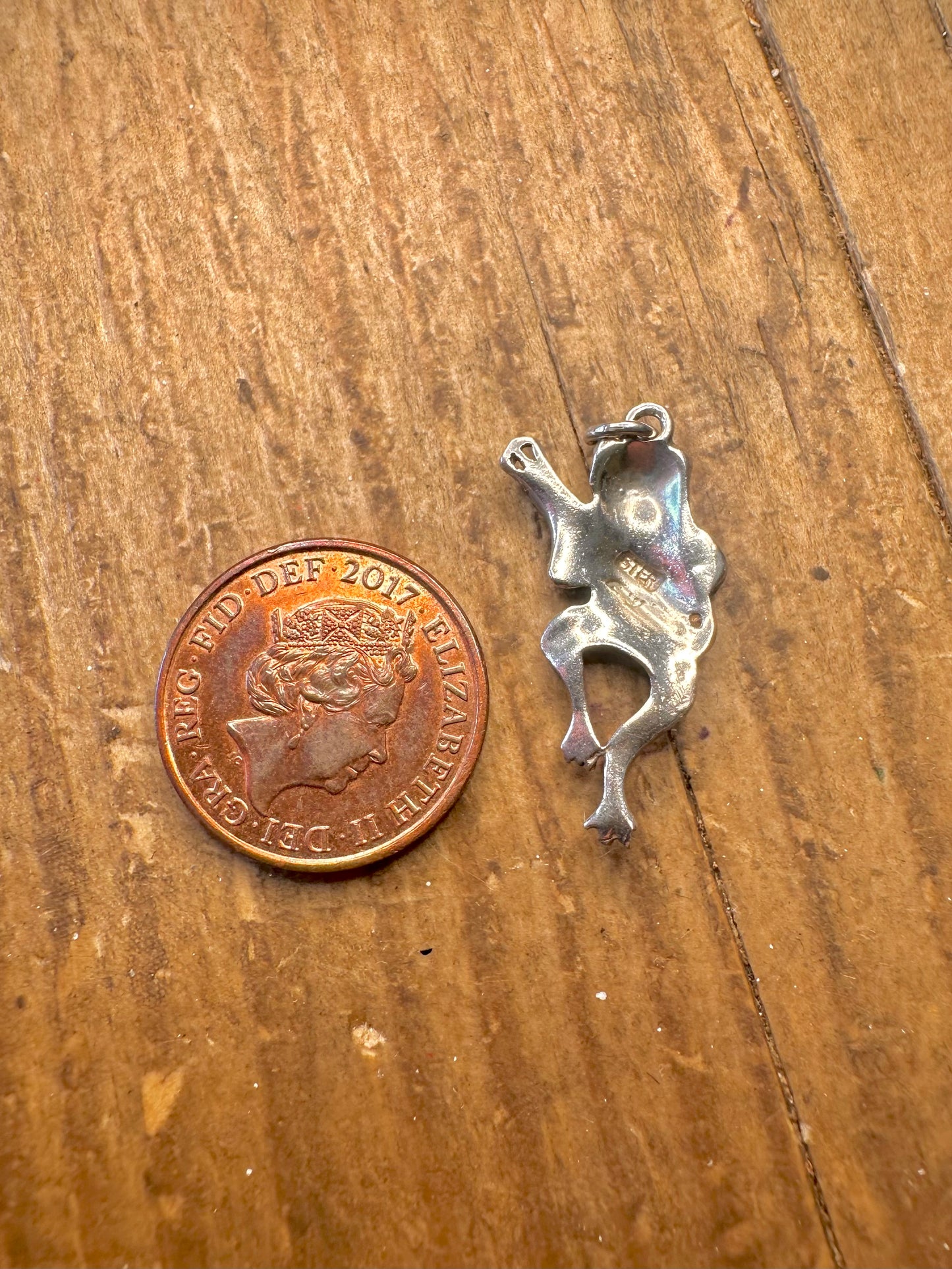 Frog Guitarist Coloured Stones 925 Sterling Silver Pendant