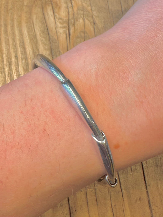 Abstrakter 2002 Einzigartiger Gliederscharnier 925 Sterling Silber Hersteller SJ 925 Sterling Silber 7 Zoll Armband