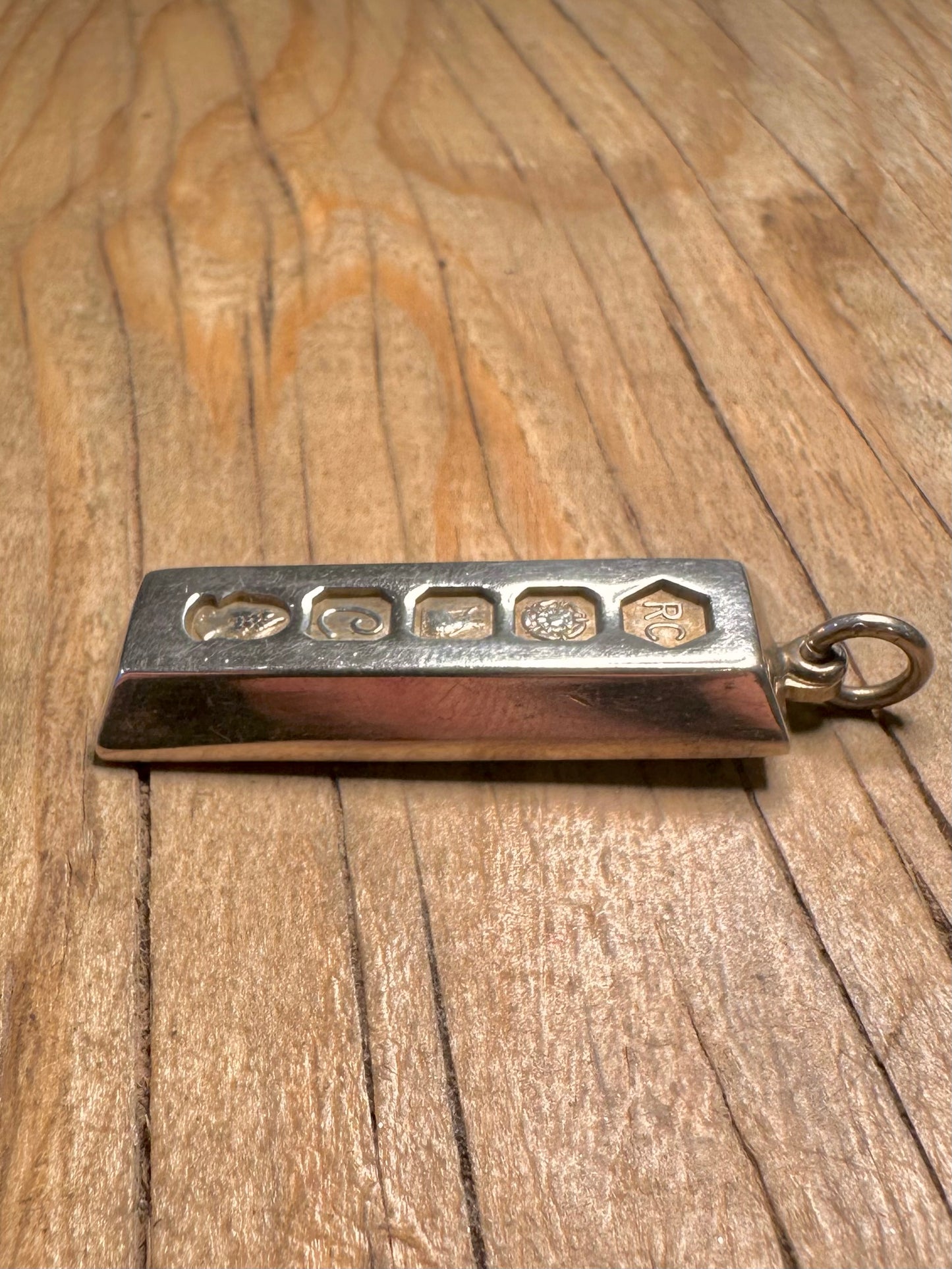 Vintage 1977 Ingot 925 Sterling Silver Pendant