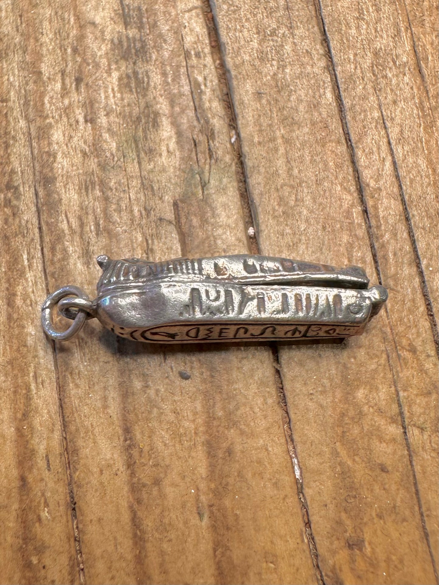 Egyptian Revival Hinged Sarcophagus 925 Sterling Silver