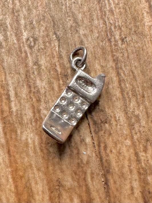 Vintage Mobile Phone 925 Sterling Silver Charm Pendant