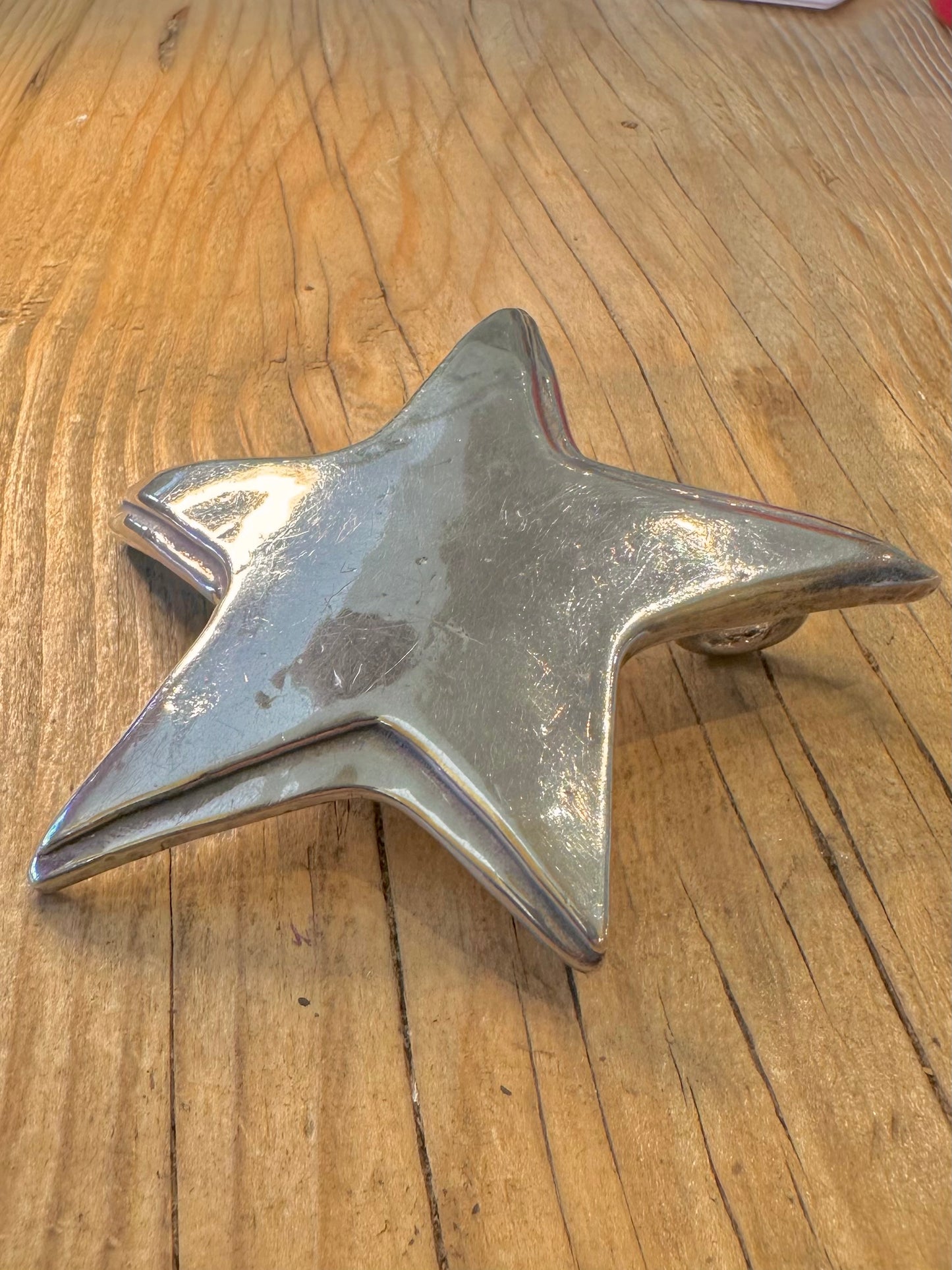 Abstract Large Chunky Star Maker Bat Art 925 Sterling Silver Brooch Pendant