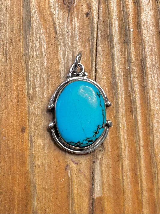 Oval Howlite 925 Sterling Silver Pendant