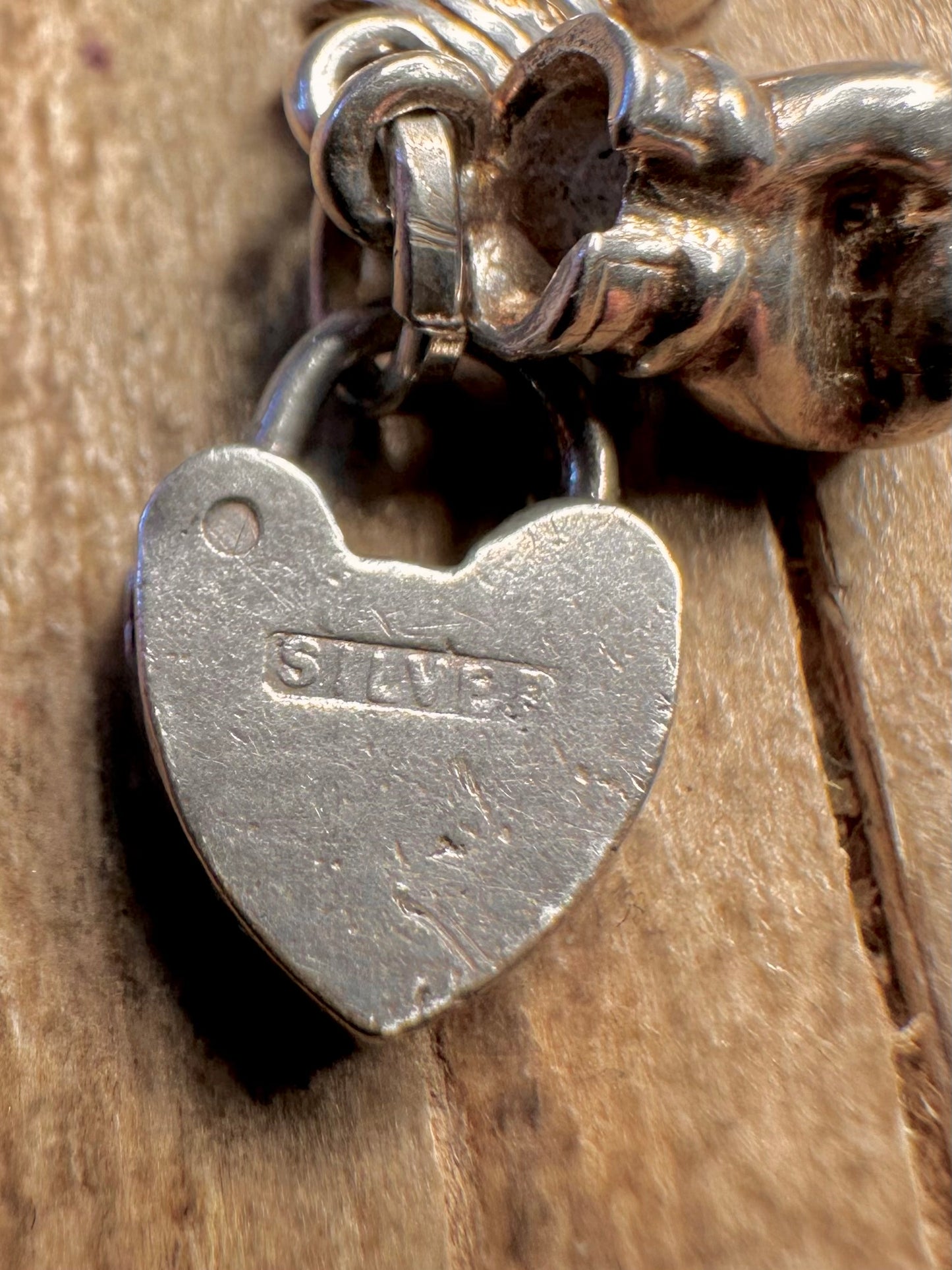 Vintage Heart and Boxing Gloves 925 Sterling Silver Charm Pendant