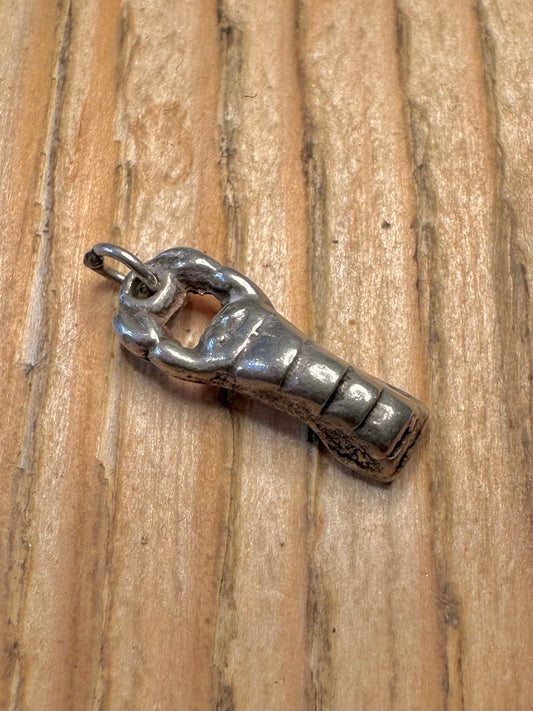 Vintage Shrimp 925 Sterling Silver Charm Pendant