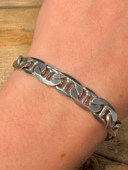 Vintage Mariner Link 925 Silver 8.5 inch Bracelet
