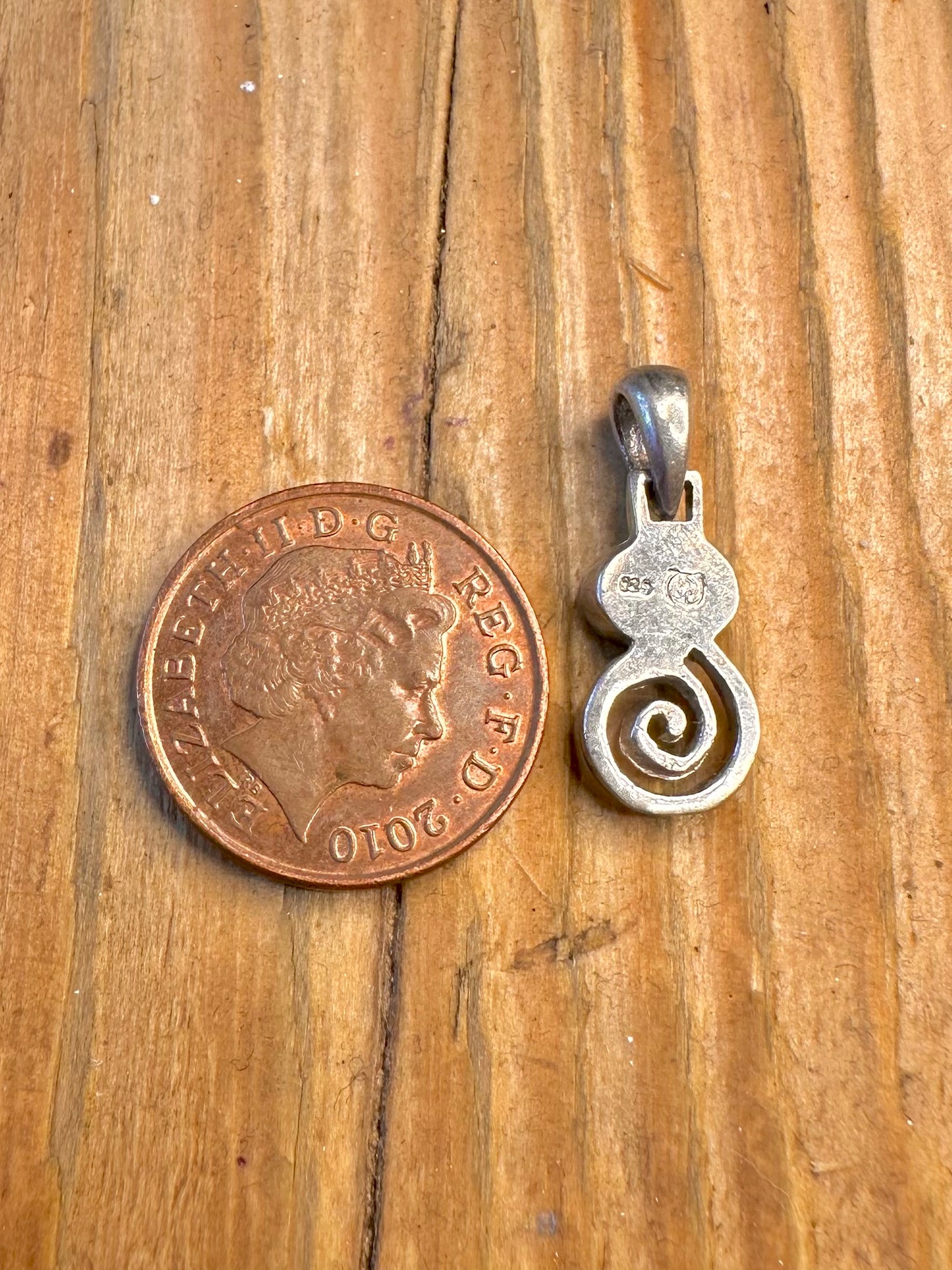 Swirl Simulated Blue Opal 925 Sterling Silver Pendant