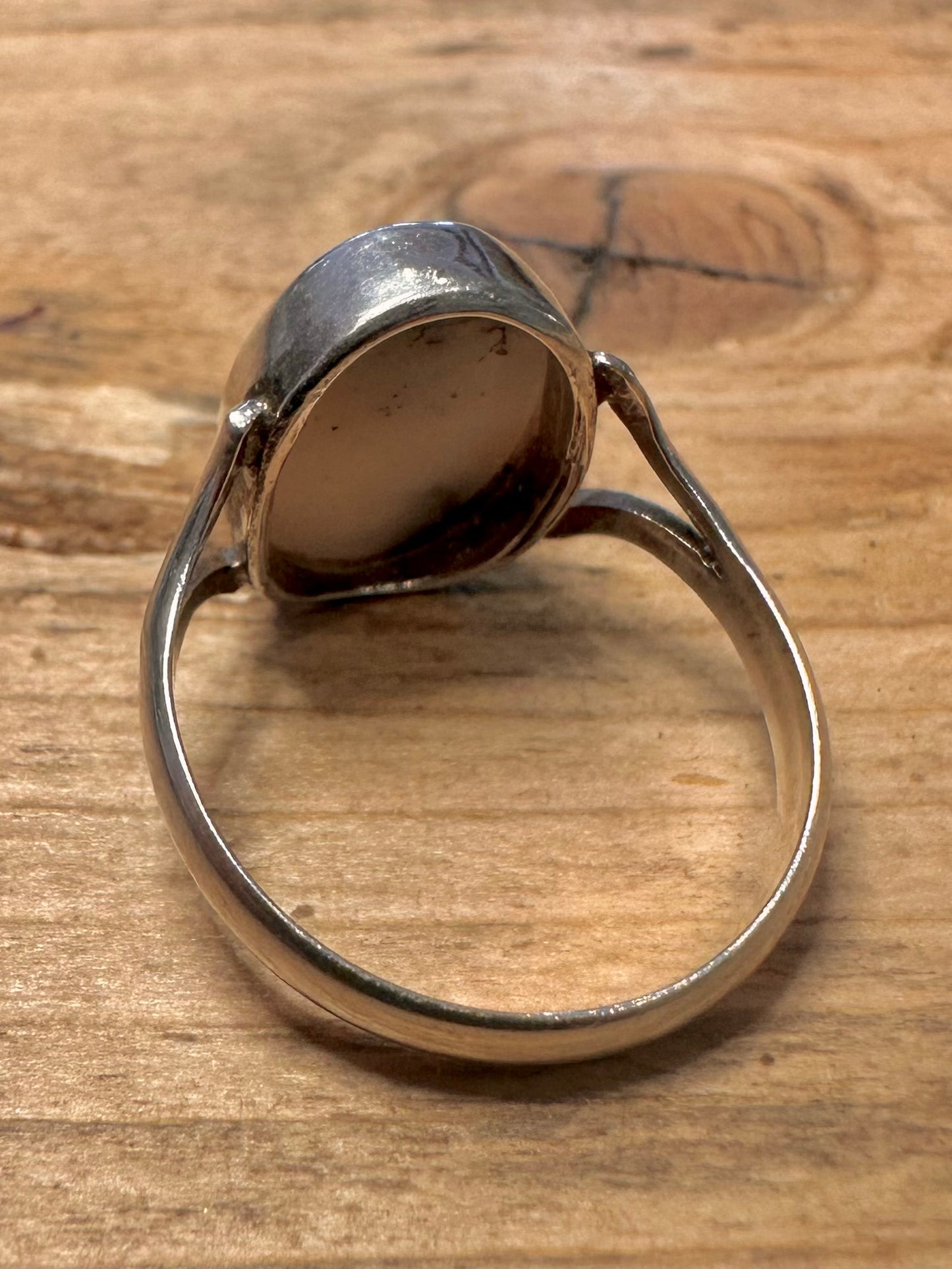 Vintage Dendritic 925 Silver Size N Ring