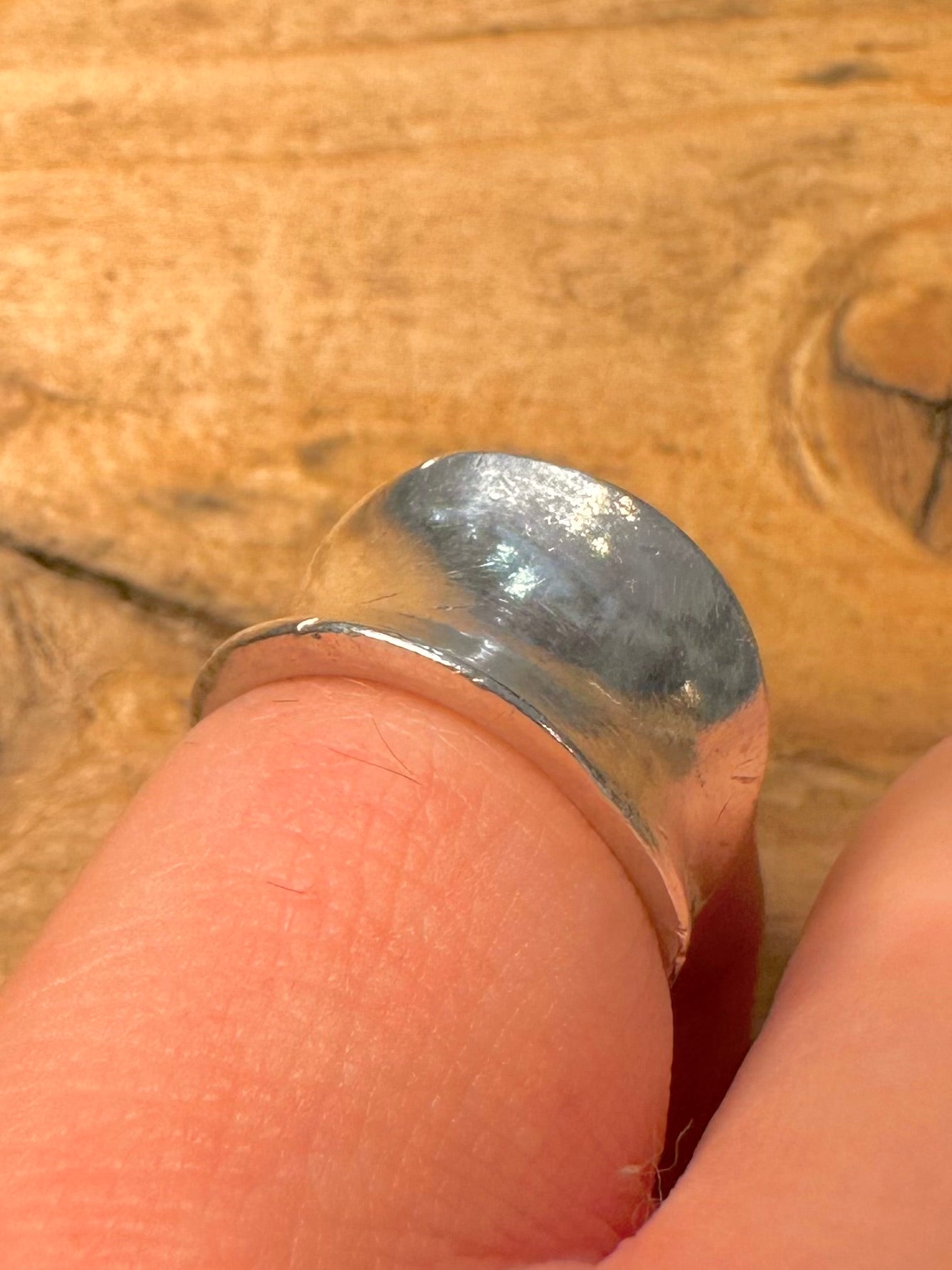 Abstract Concave 925 Silver Size J1/2 Ring