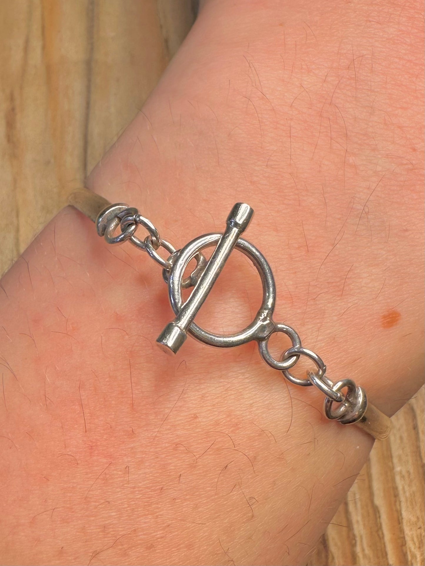 Vintage Lapis Art Deco Style 925 Sterling Silver 6.8 inch Bracelet