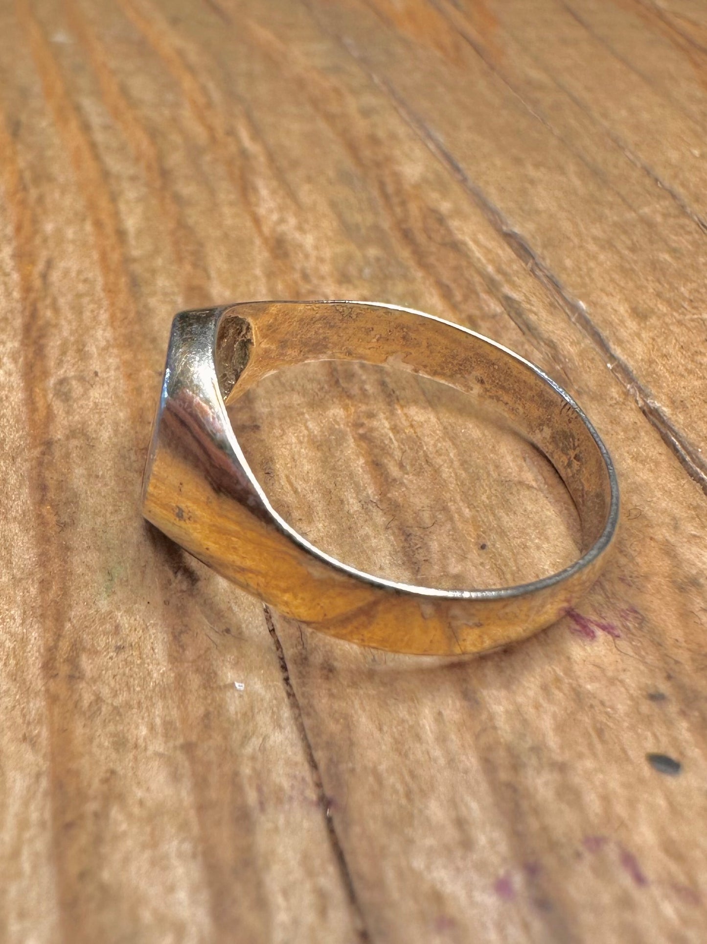 Vintage Indalo Figure Gold on 925 Sterling Silver Size N Ring