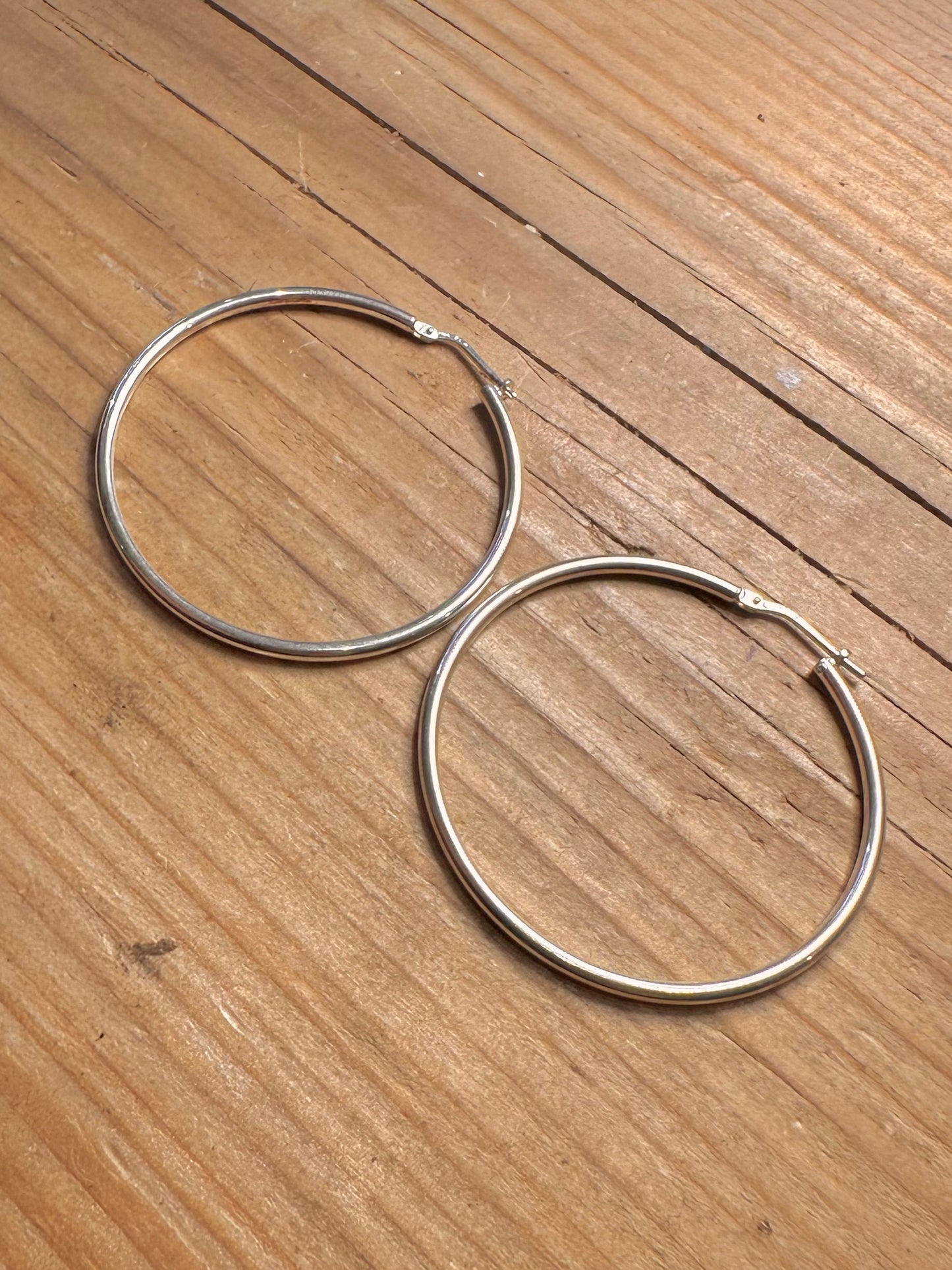 Modern Hoops 925 Sterling Silver Earrings