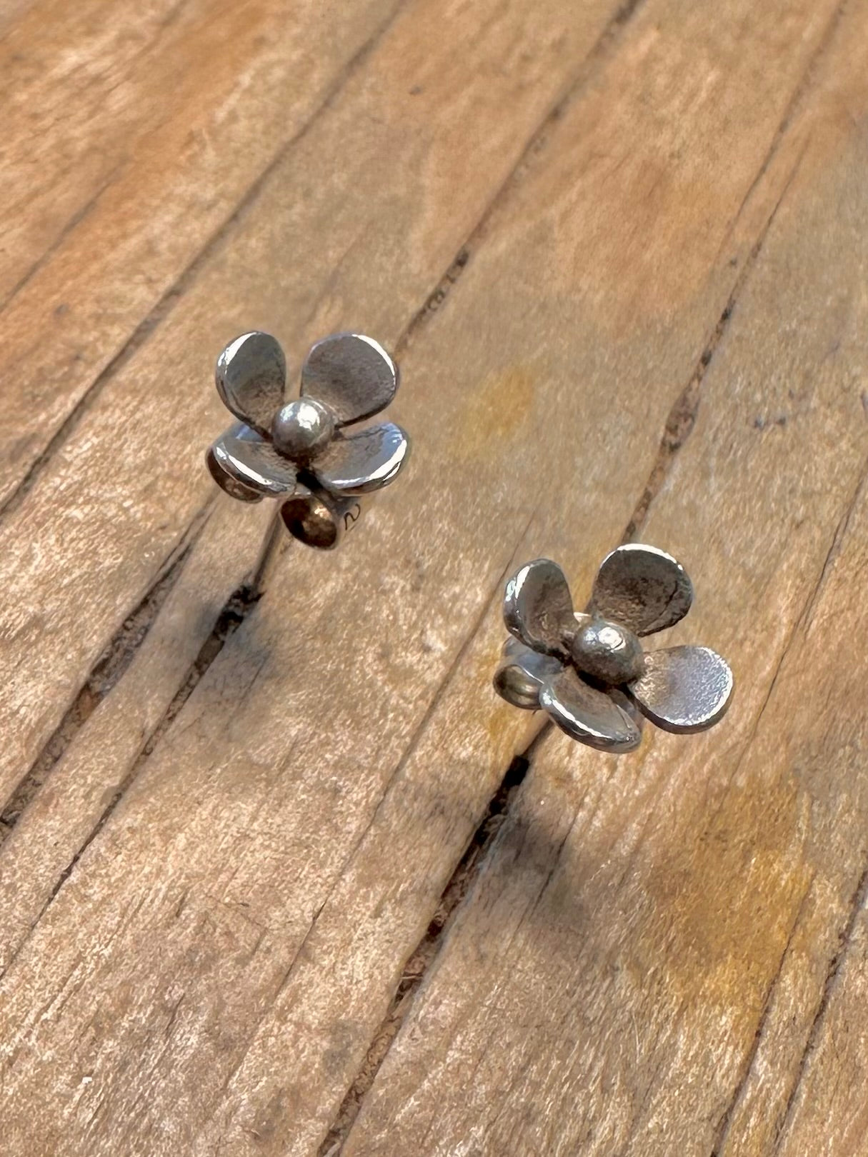 Vintage Blumenstecker Ohrringe aus 925er Sterlingsilber