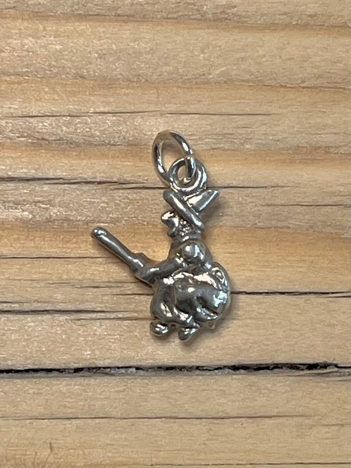 Witch Riding A Broom Stick 925 Sterling Silver Pendant