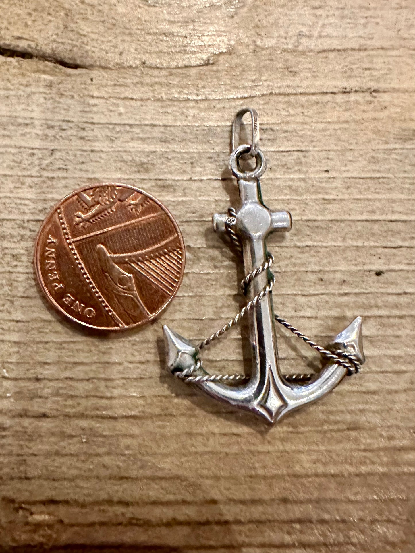 Vintage Anchor 925 Silver Pendant