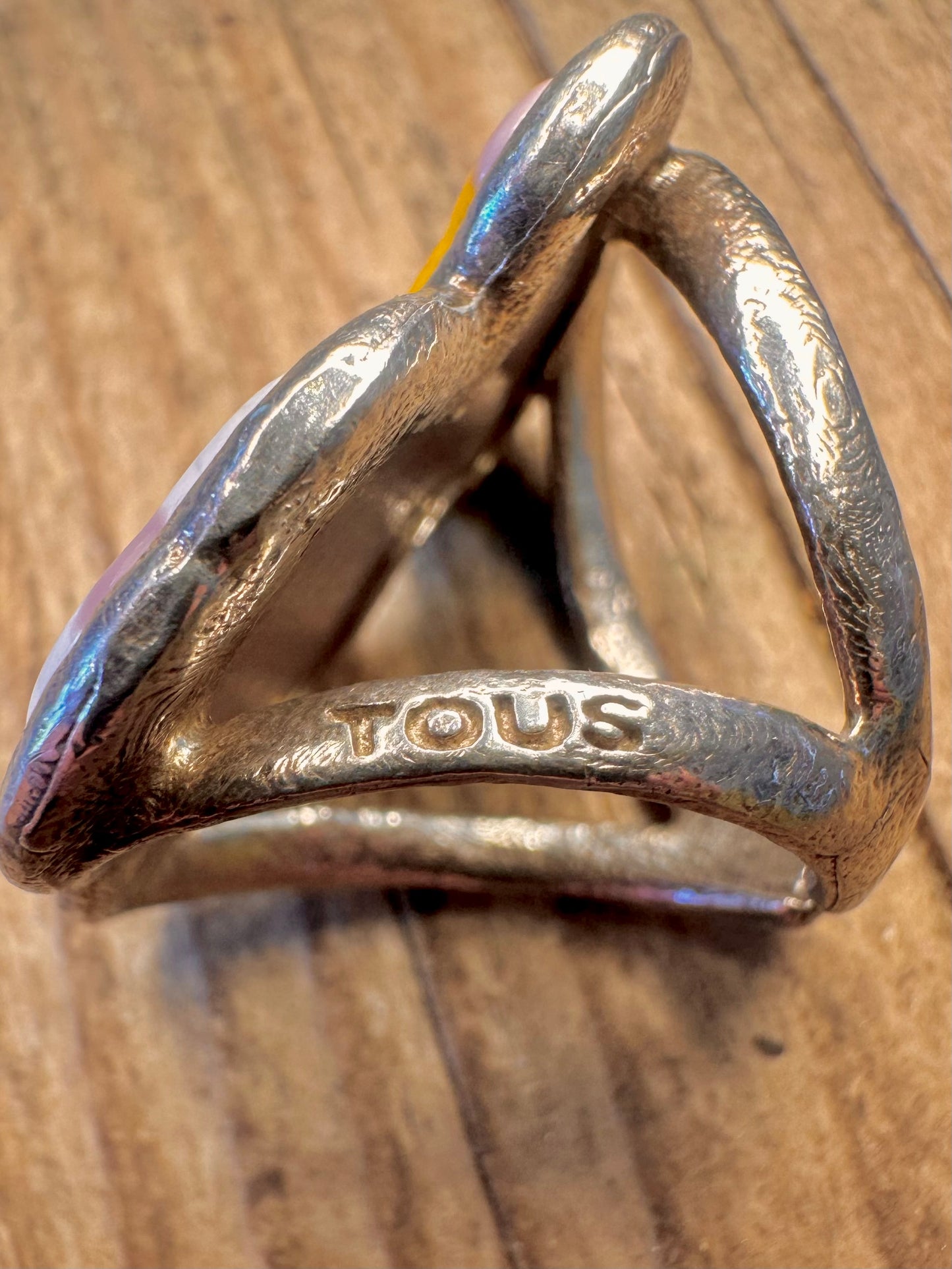 Tous Murano Mehrfarbiger offener Rücken 925er Sterlingsilber Ring Größe O