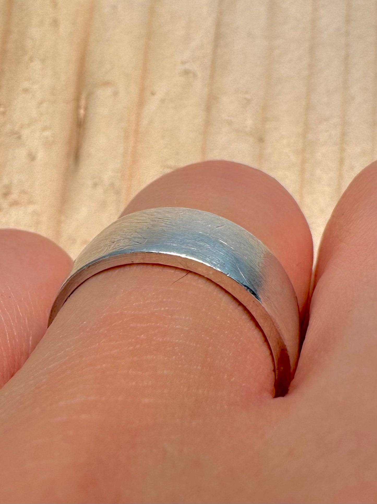 Wide Band 925 Sterling Silver Size M1/2 Ring