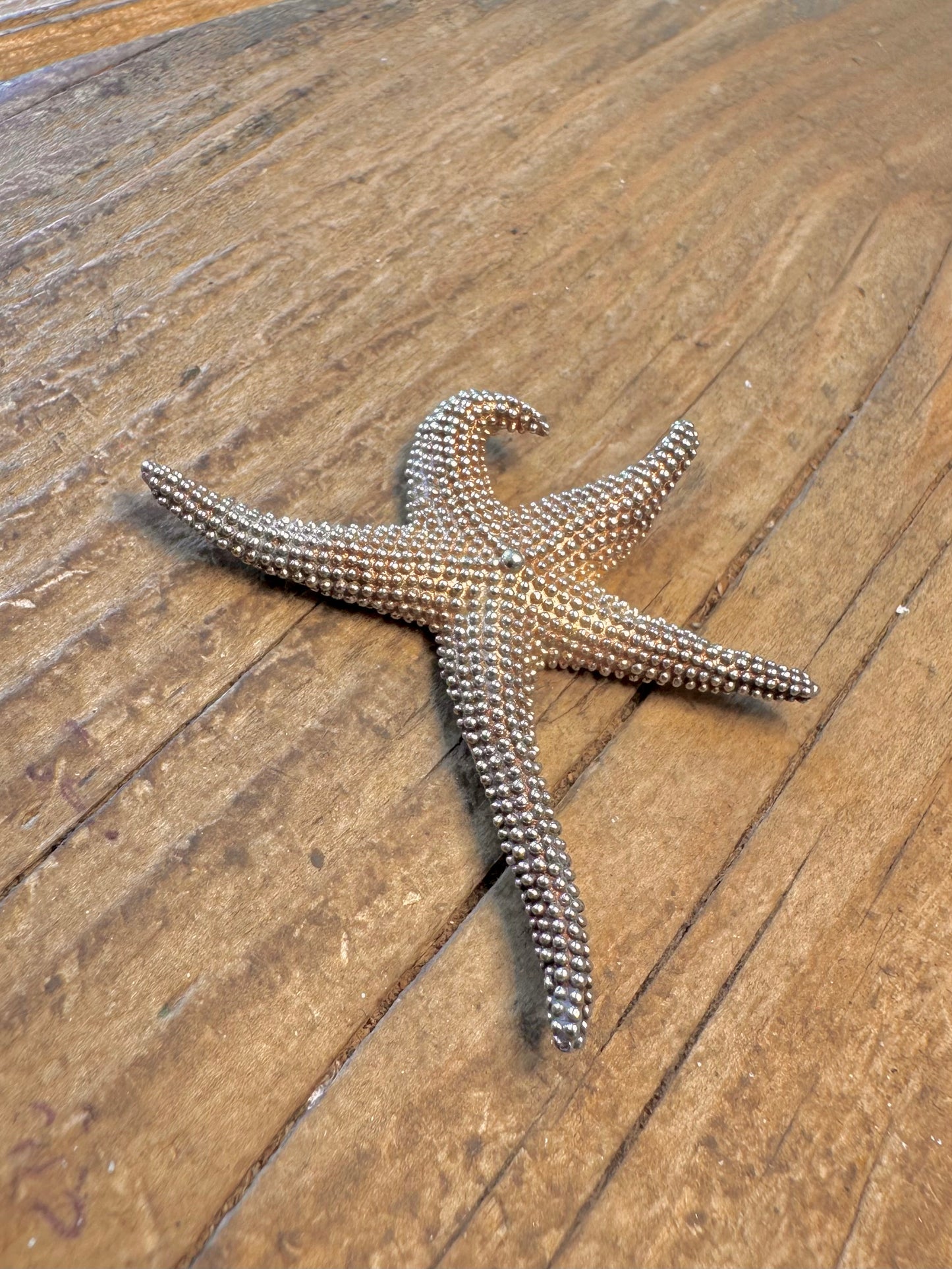 Textured Star Fish 925 Sterling Silver Pendant