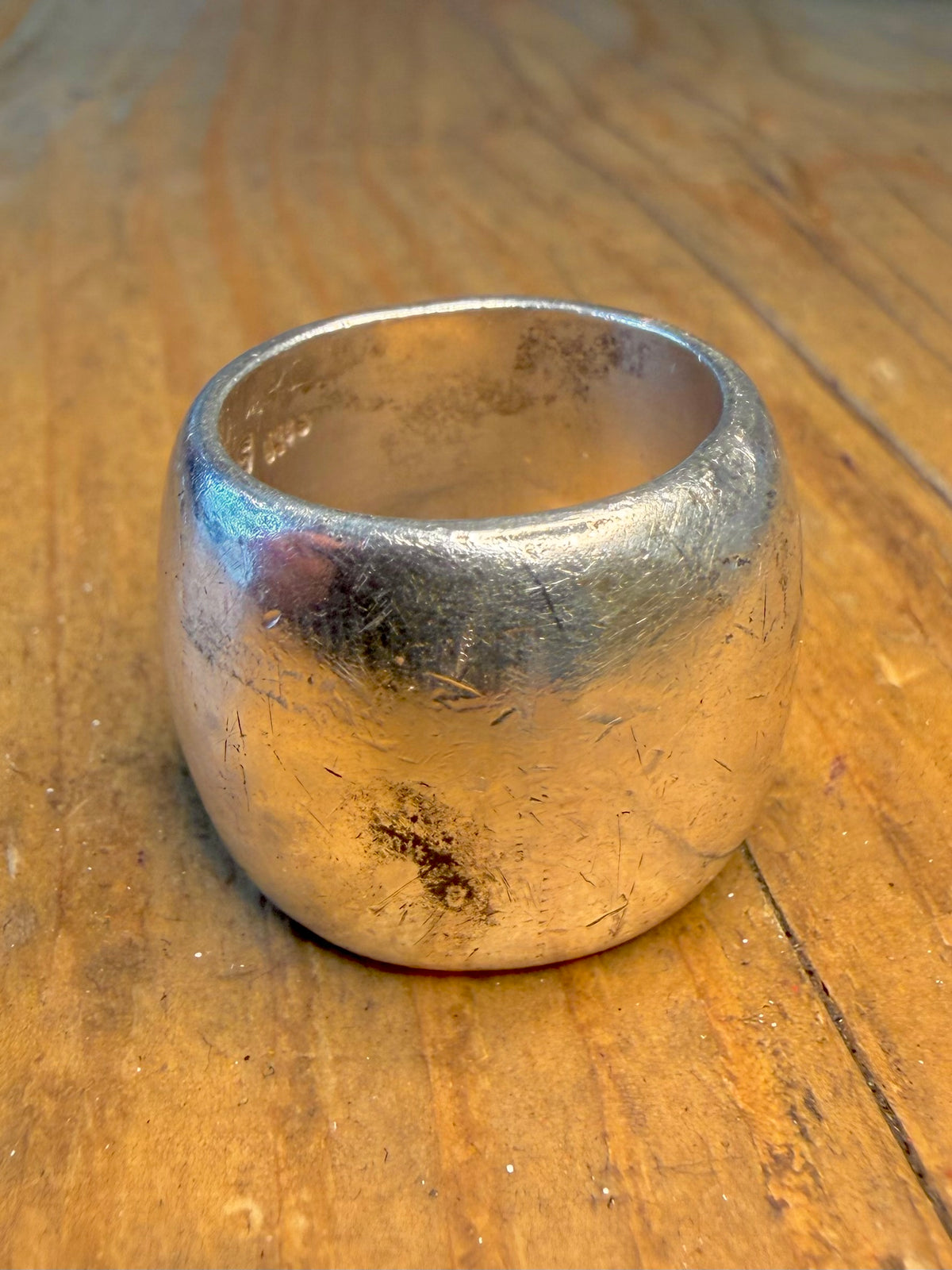 Chunky Heavy Band 925 Sterling Silver Size N Ring