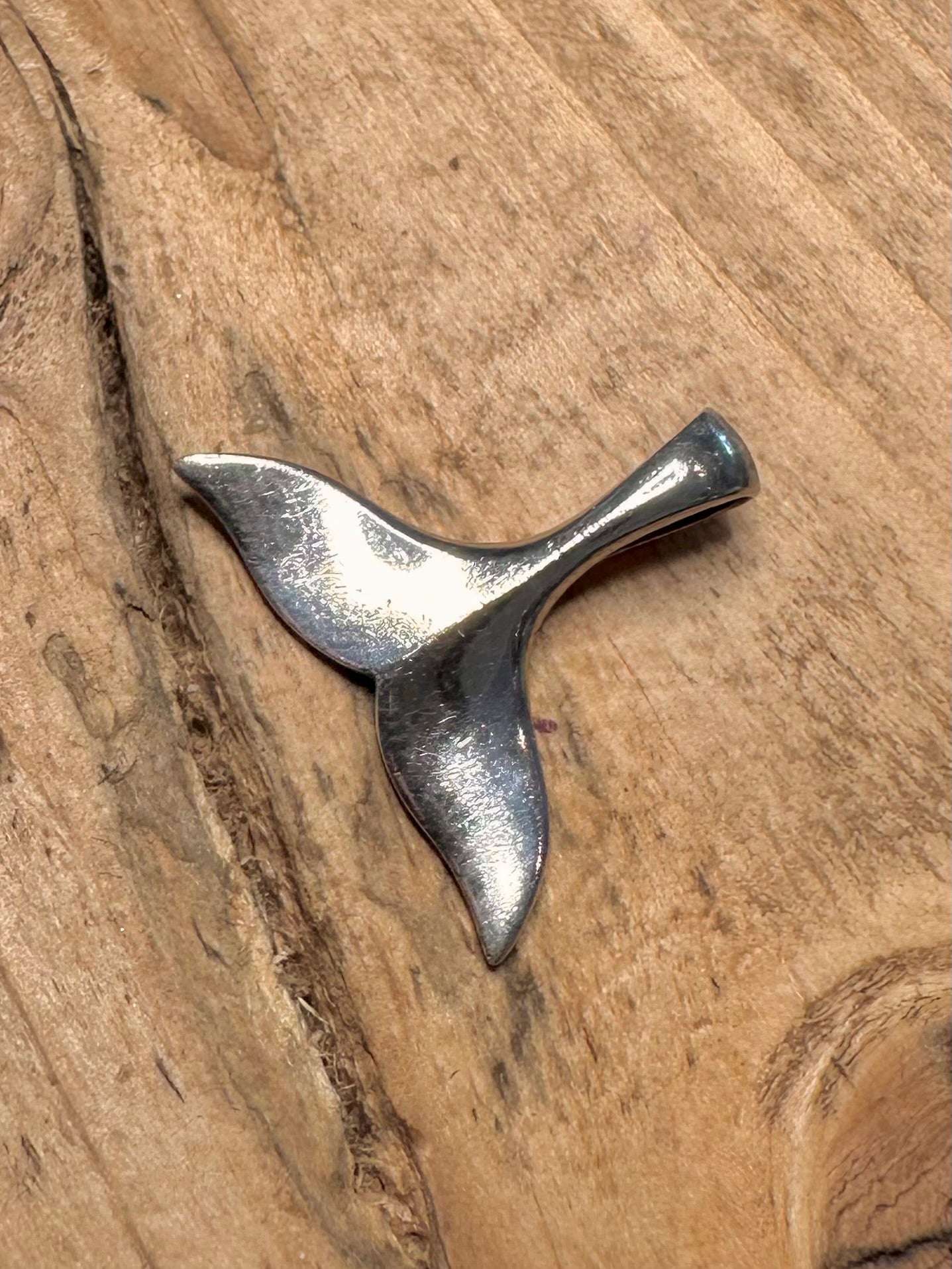 Vintage Whale Tail 925 Silver Pendant