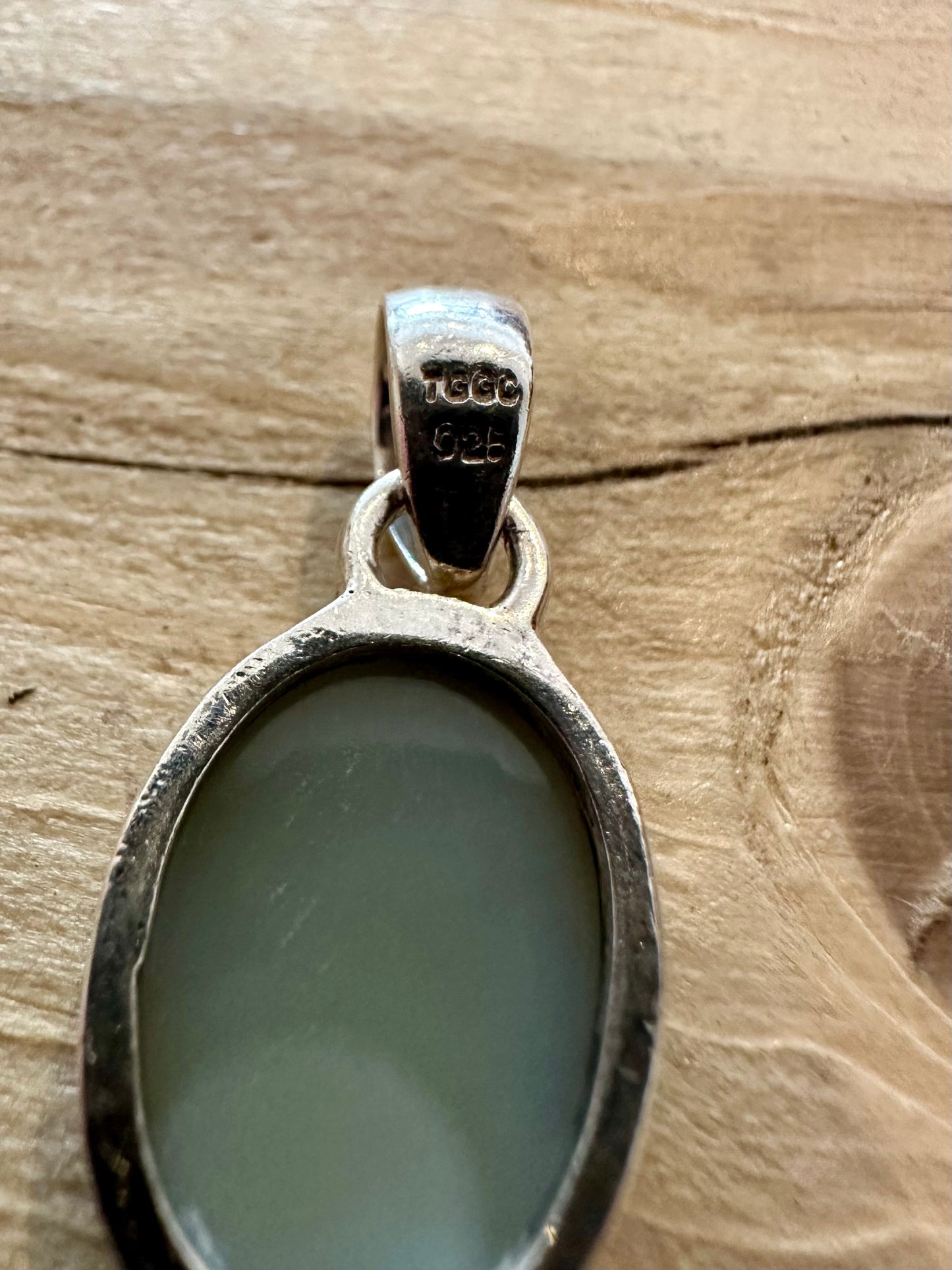 Green Druzy Oval 925 Silver Pendant