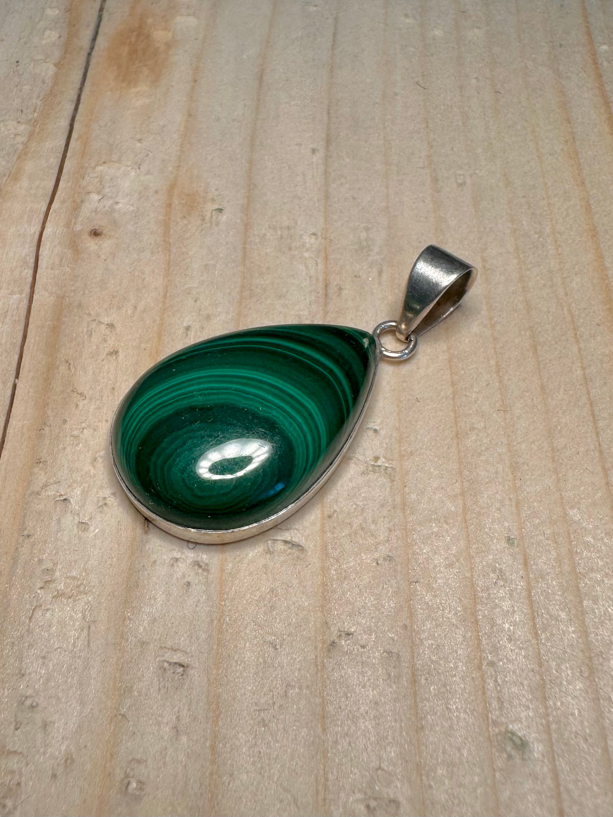 Malachite Teardrop 925 Sterling Silver Pendant