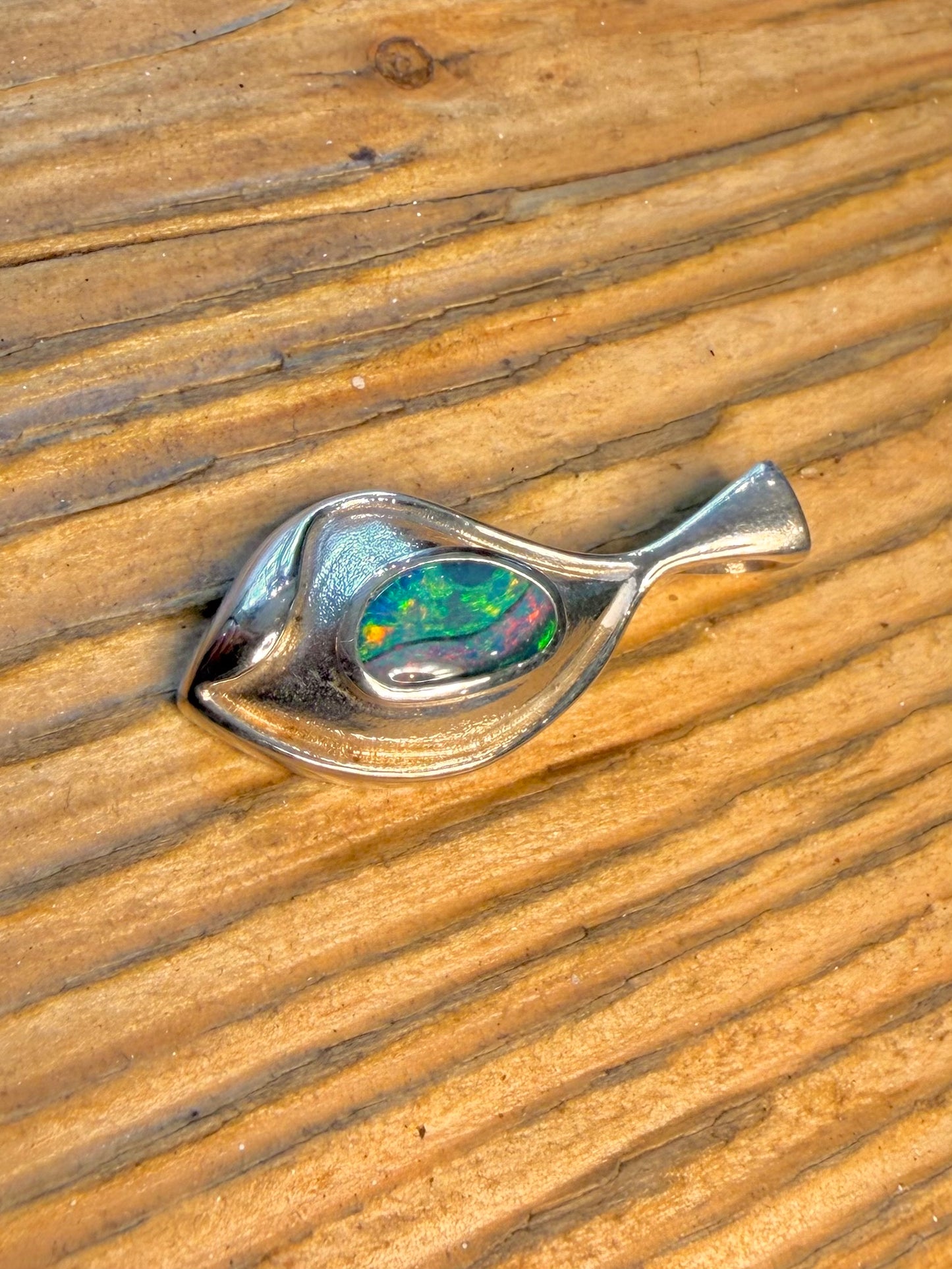 Abstract Opal 925 Sterling Silver Pendant