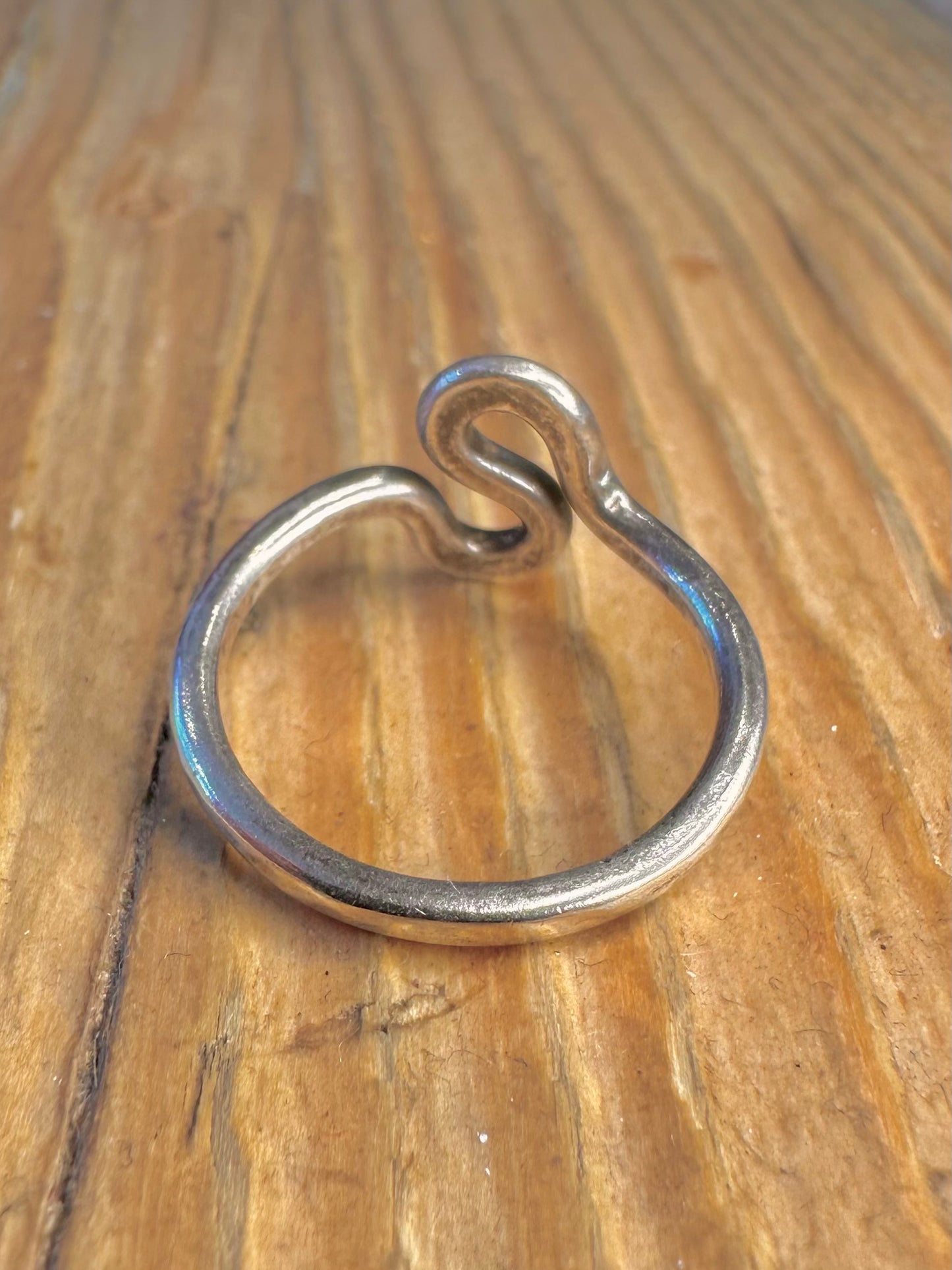 Minimalist Swirl 1962 Scottish 925 Sterling Silver Size N Ring