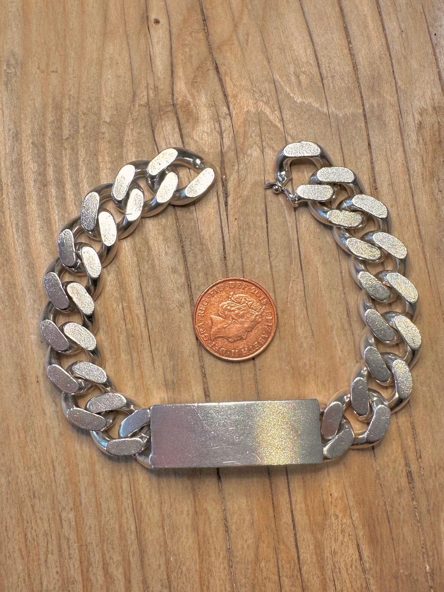 Vintage 1974 Identity Curb Chain 925 Sterling Silver 8.5 inch Bracelet