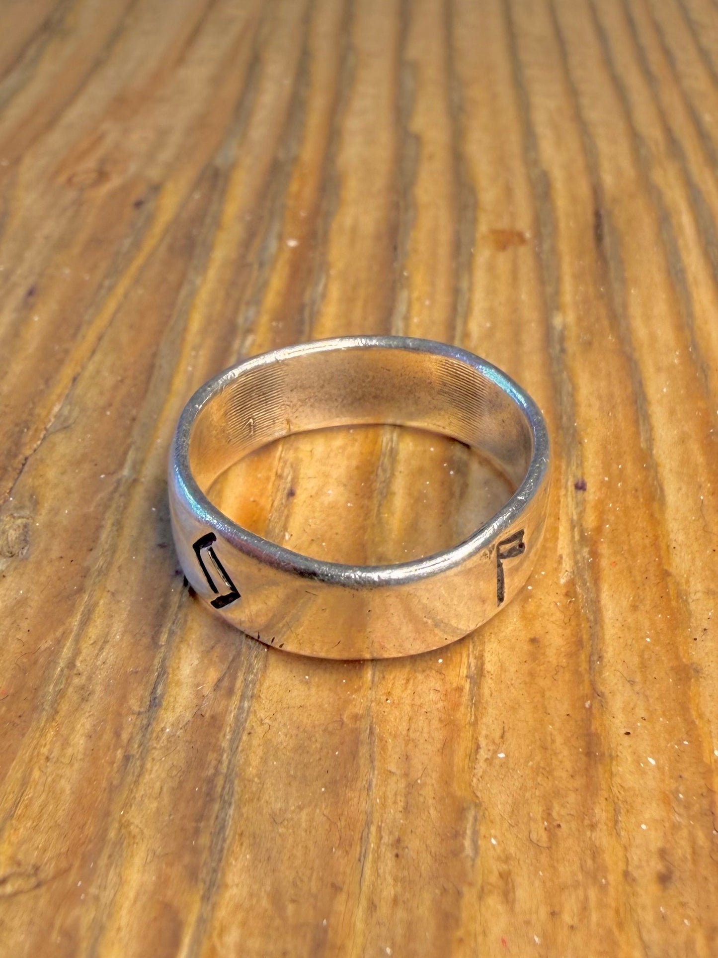 Norse Runes 1988 Band 925 Sterling Silver Size N Ring