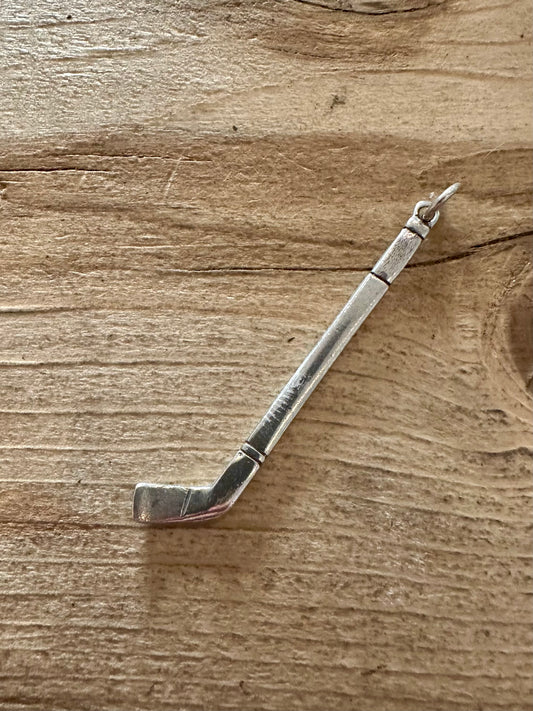 Vintage Ice Hockey Stick 925 Silver Pendant