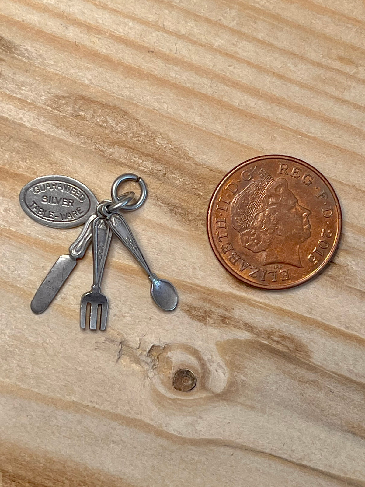 Small Cutlery Set Silverware 925 Sterling Silver Charm Pendant