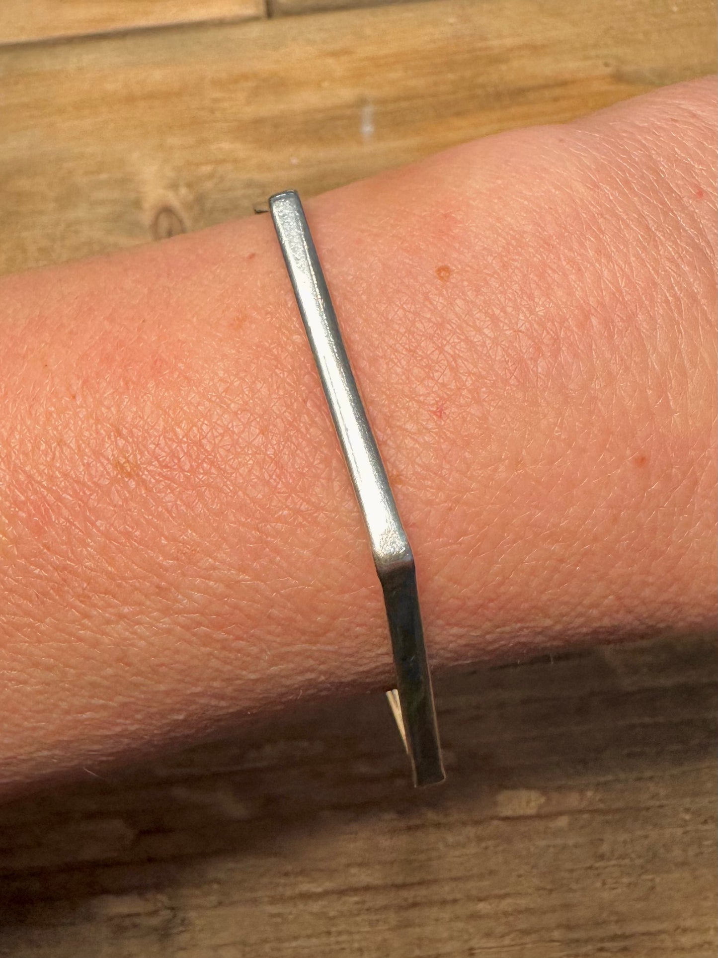 Vintage Hexagon 925 Silver Bangle