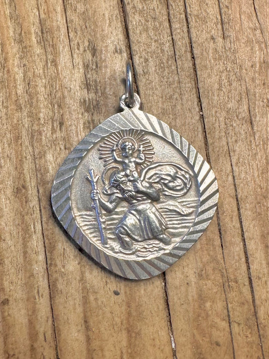 Georg Jensen Ltd 1973 Large St Christopher 925 Sterling Silver Pendant