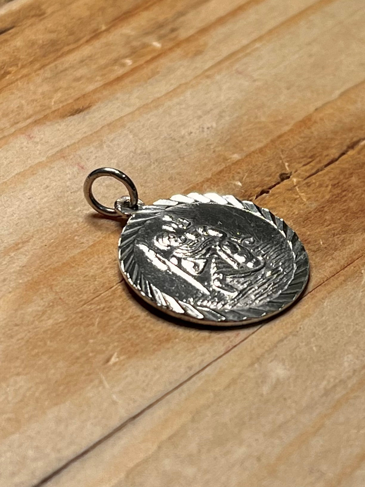 Circular St Christopher 925 Sterling Silver Pendant