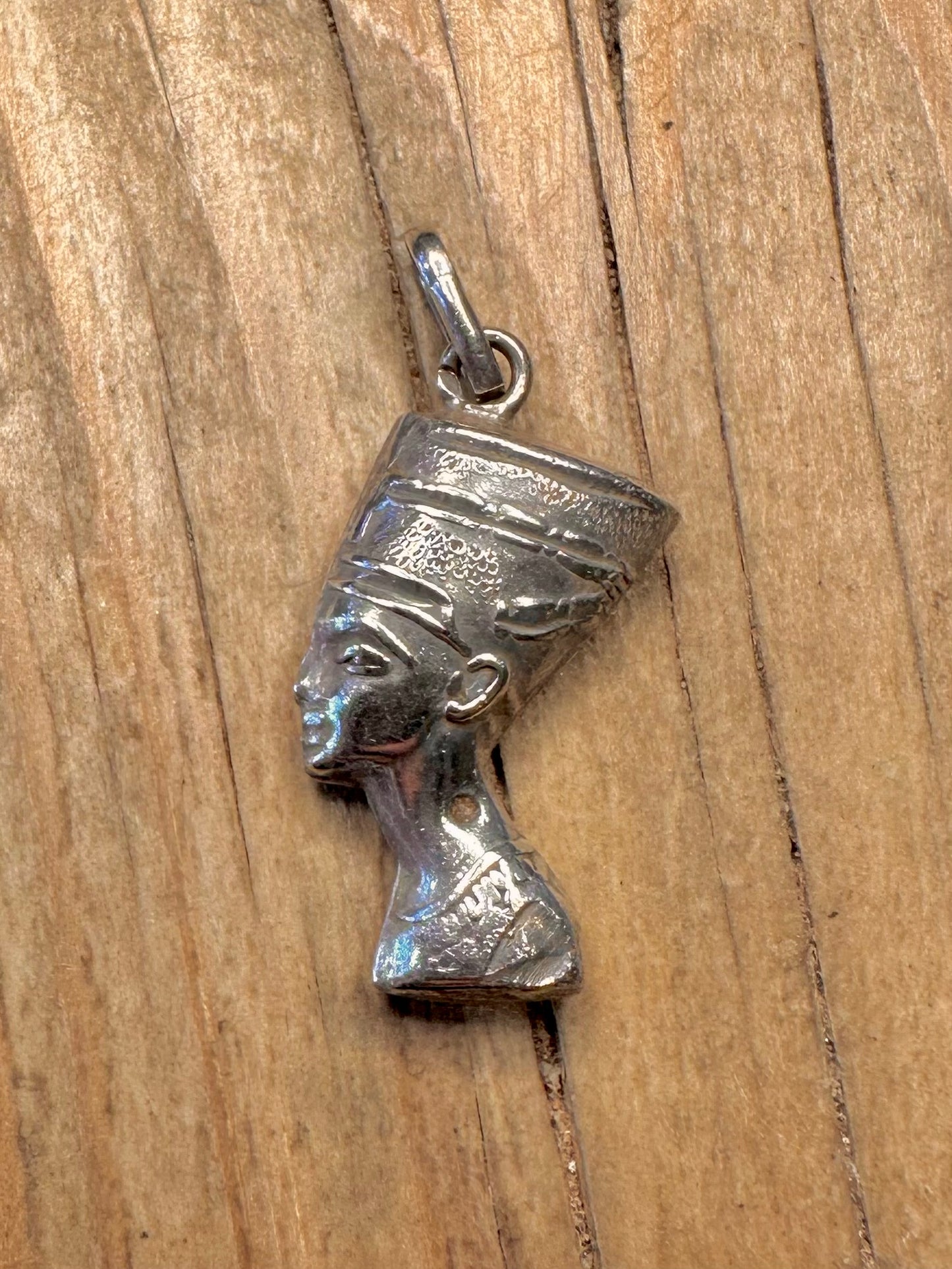 Vintage Egyptian Nefertiti 925 Sterling Silver Pendant