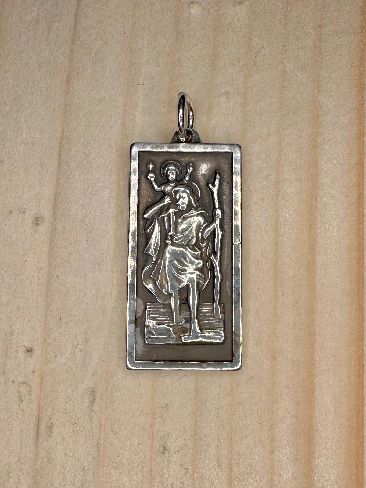 St. Christopher Rectangular 925 Sterling Silver Pendant