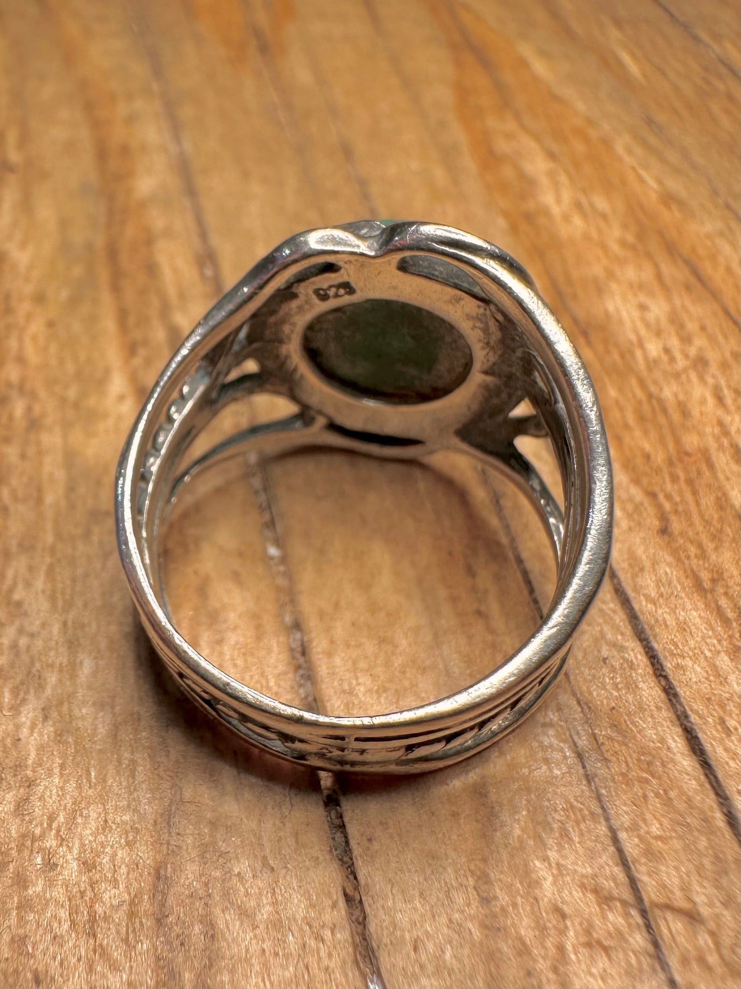 Vintage Turquoise Navajo 925 Sterling Silver Size O1/2 Ring