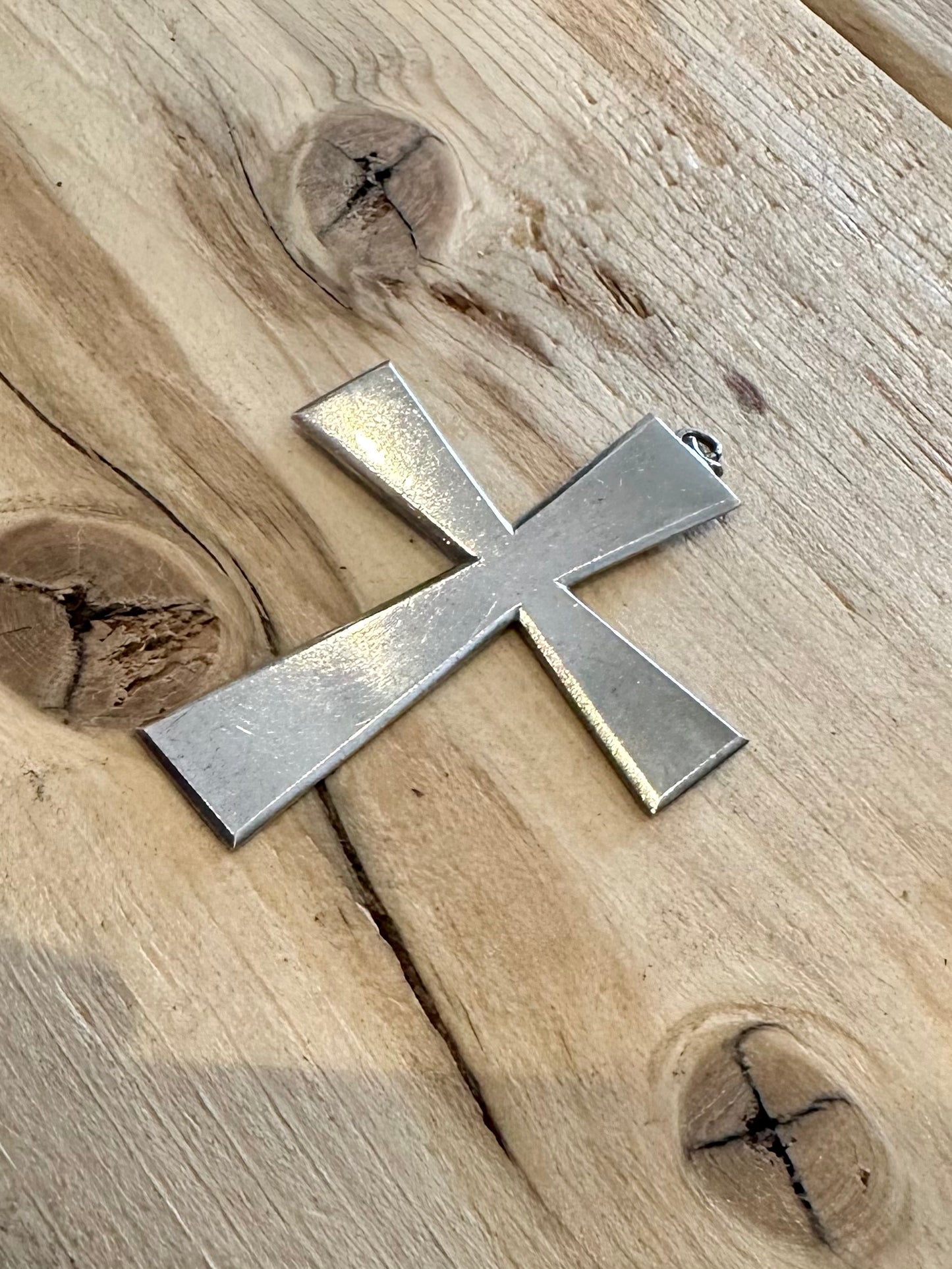 Vintage Large Cross 925 Silver Pendant