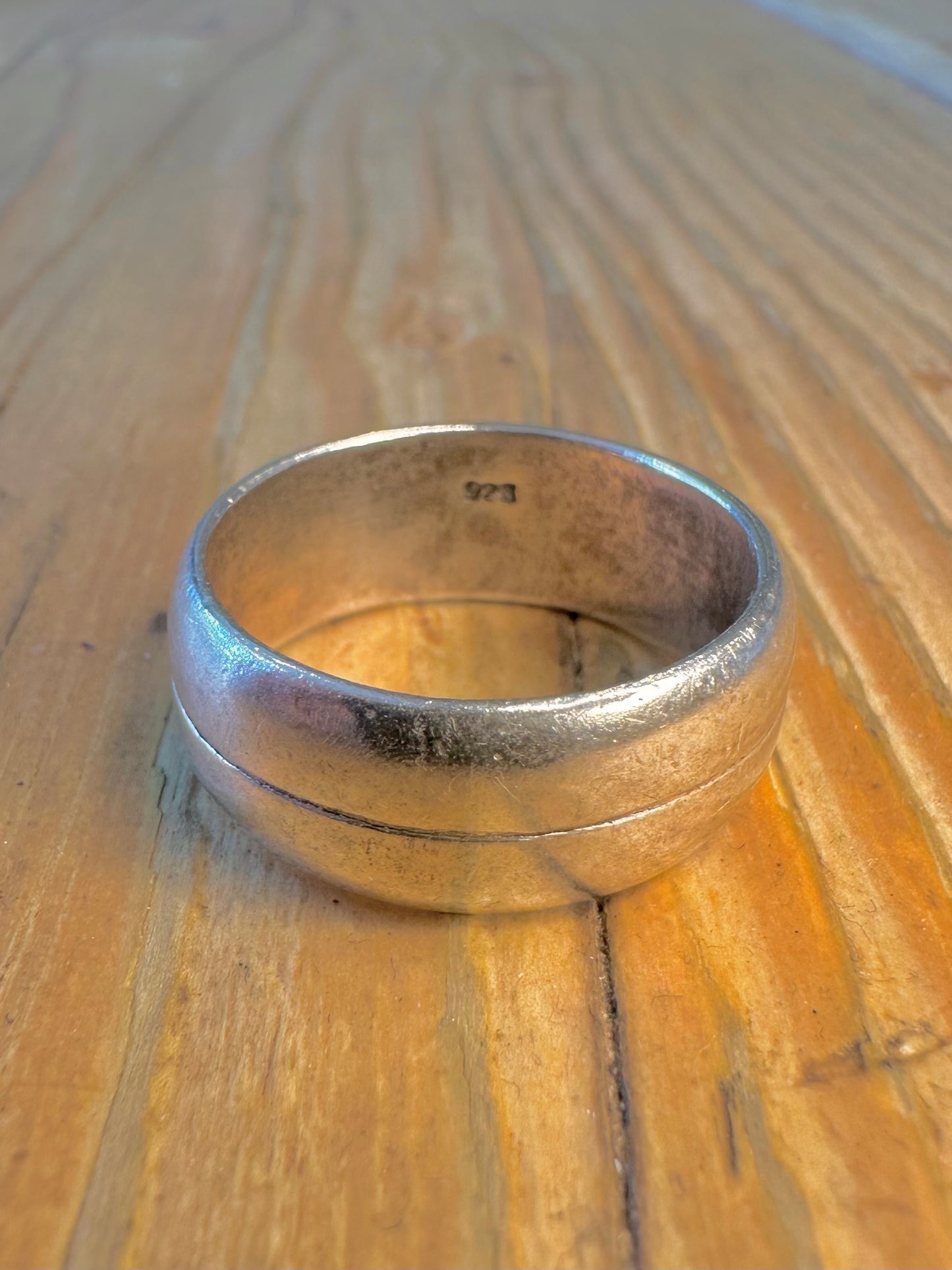Chunky Rounded Band with Line Maker GM 925 Sterling Silver Size U Ring
