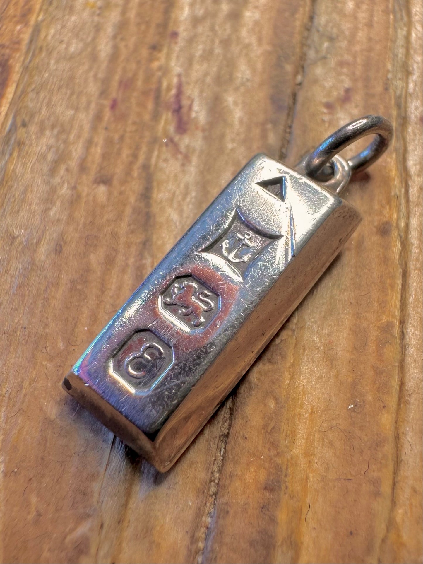 Ingot 1979 Birmingham 925 Sterling Silver Pendant