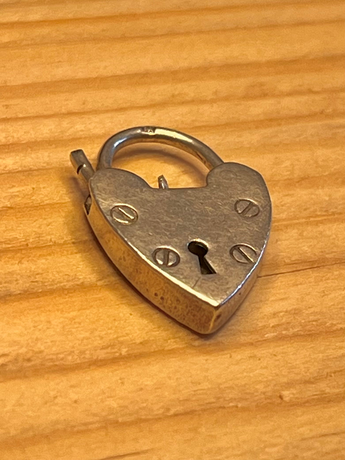 Heart Padlock 1965 Hallmark D&BS Birmingham 925 Sterling Silver Pendant