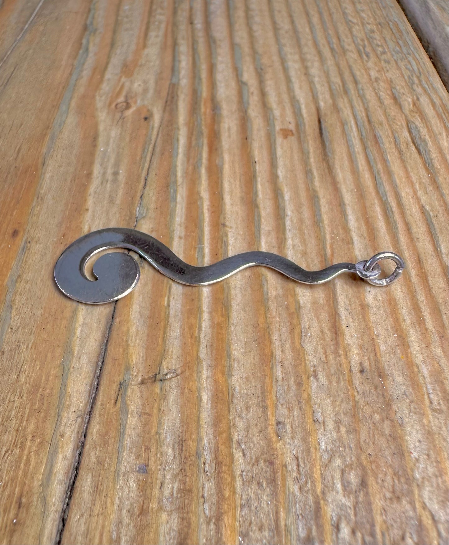 Long Swirl 925 Sterling Silver Pendant