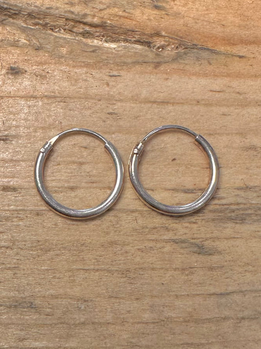 Vintage Small Hoops 925 Silver Earrings