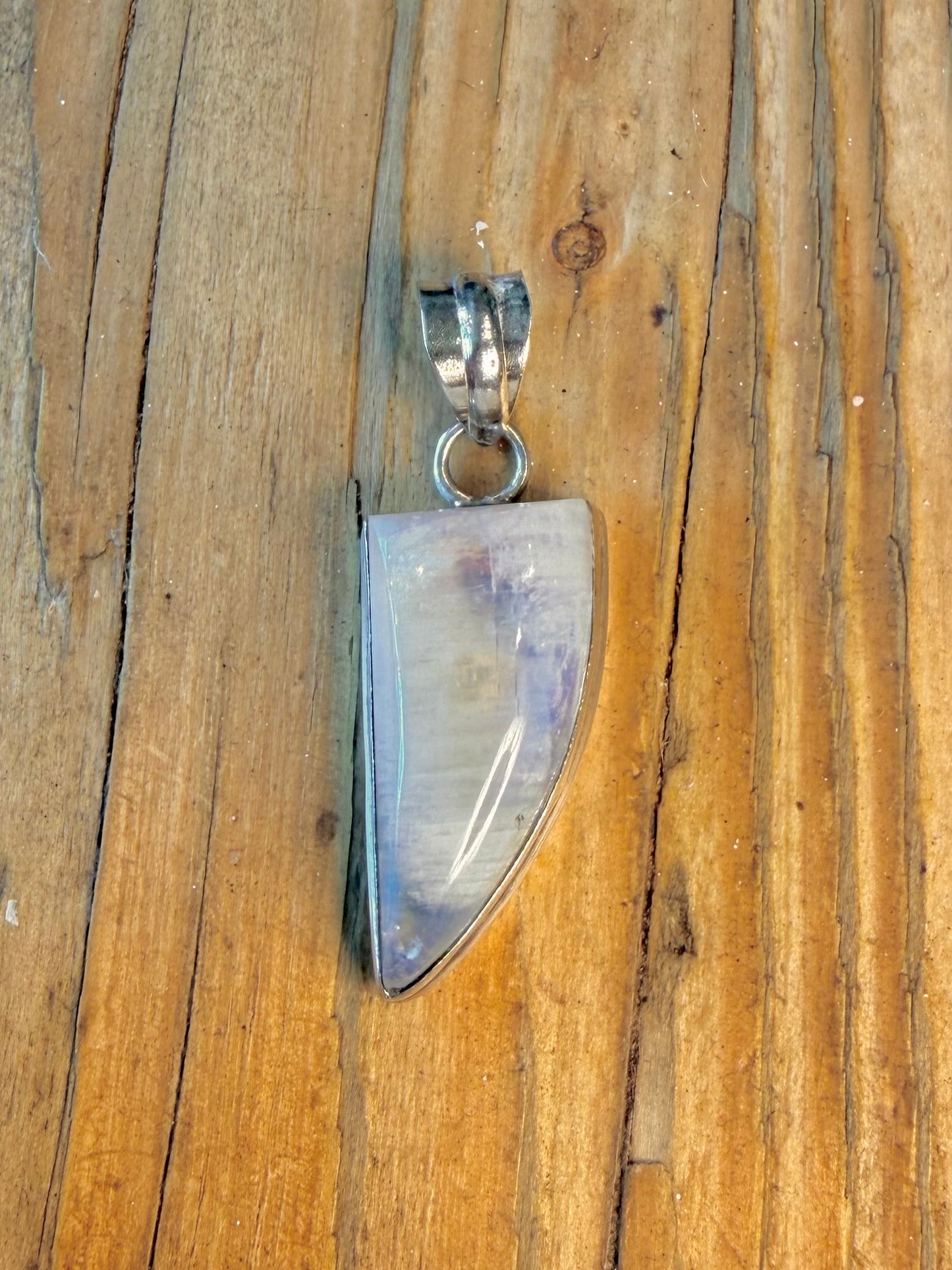 Moonstone Curved 925 Sterling Silver Pendant