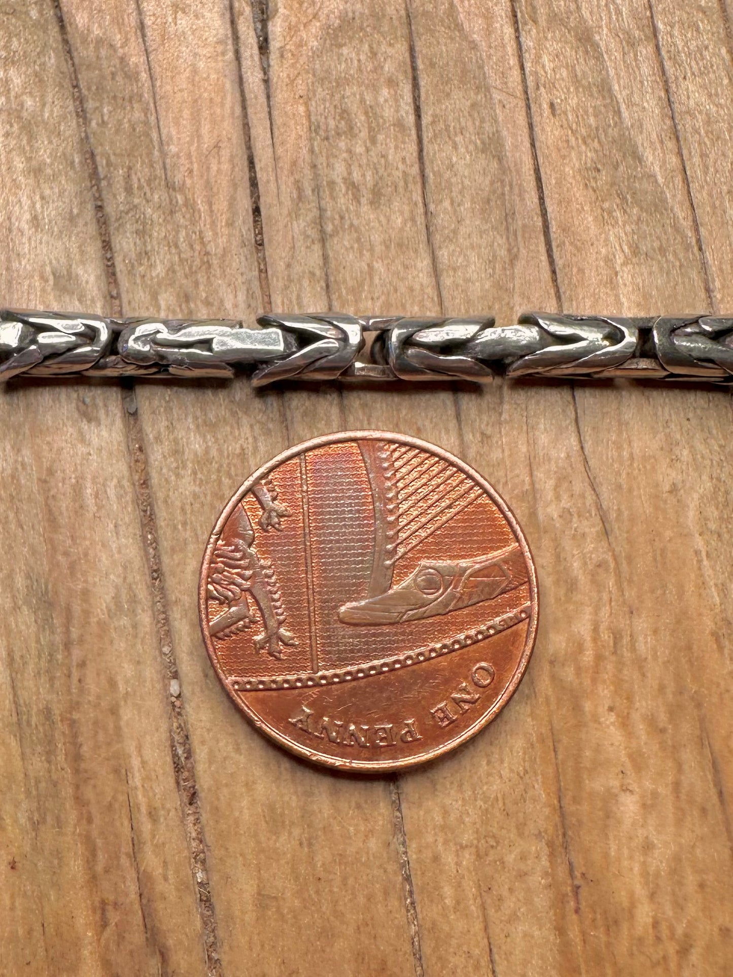 Vintage Byzantine Chain Hook Clasp 925 Sterling Silver 18 inch Necklace