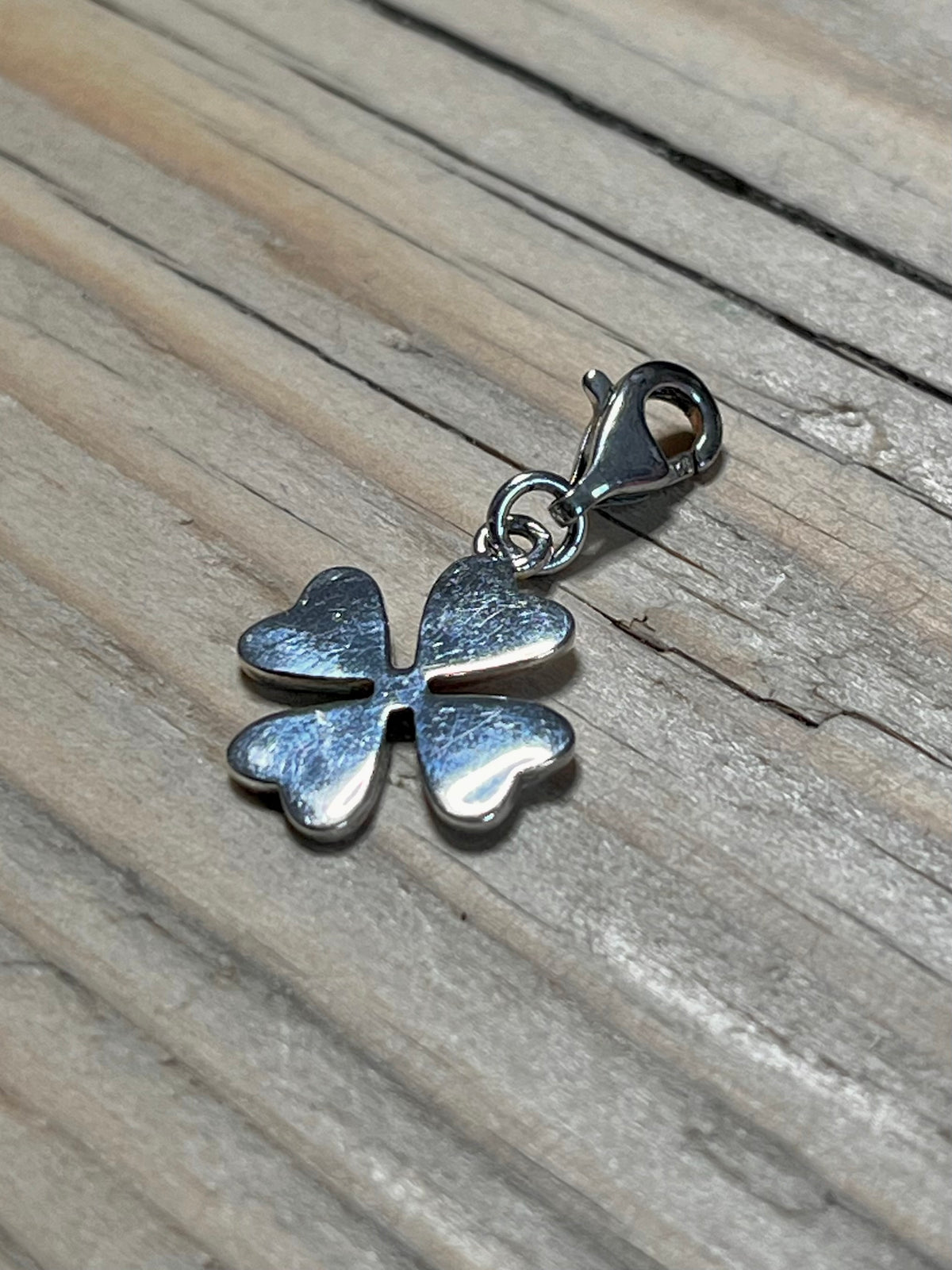 Lucky Four Leaf Clover Charm 925 Sterling Silver Pendant