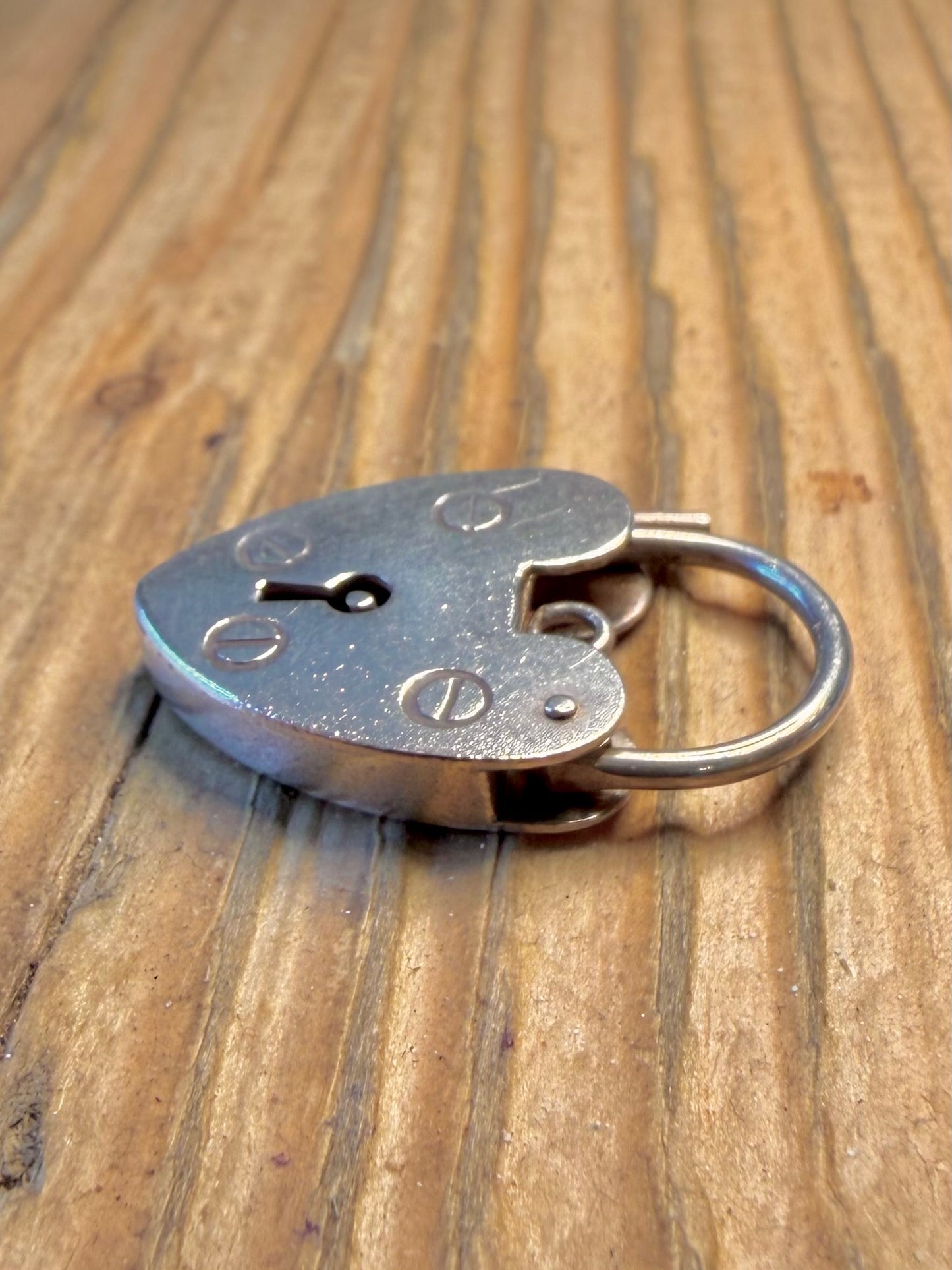 Large Heart 1976 Padlock Maker PJC Birmingham 925 Sterling Silver Pendant